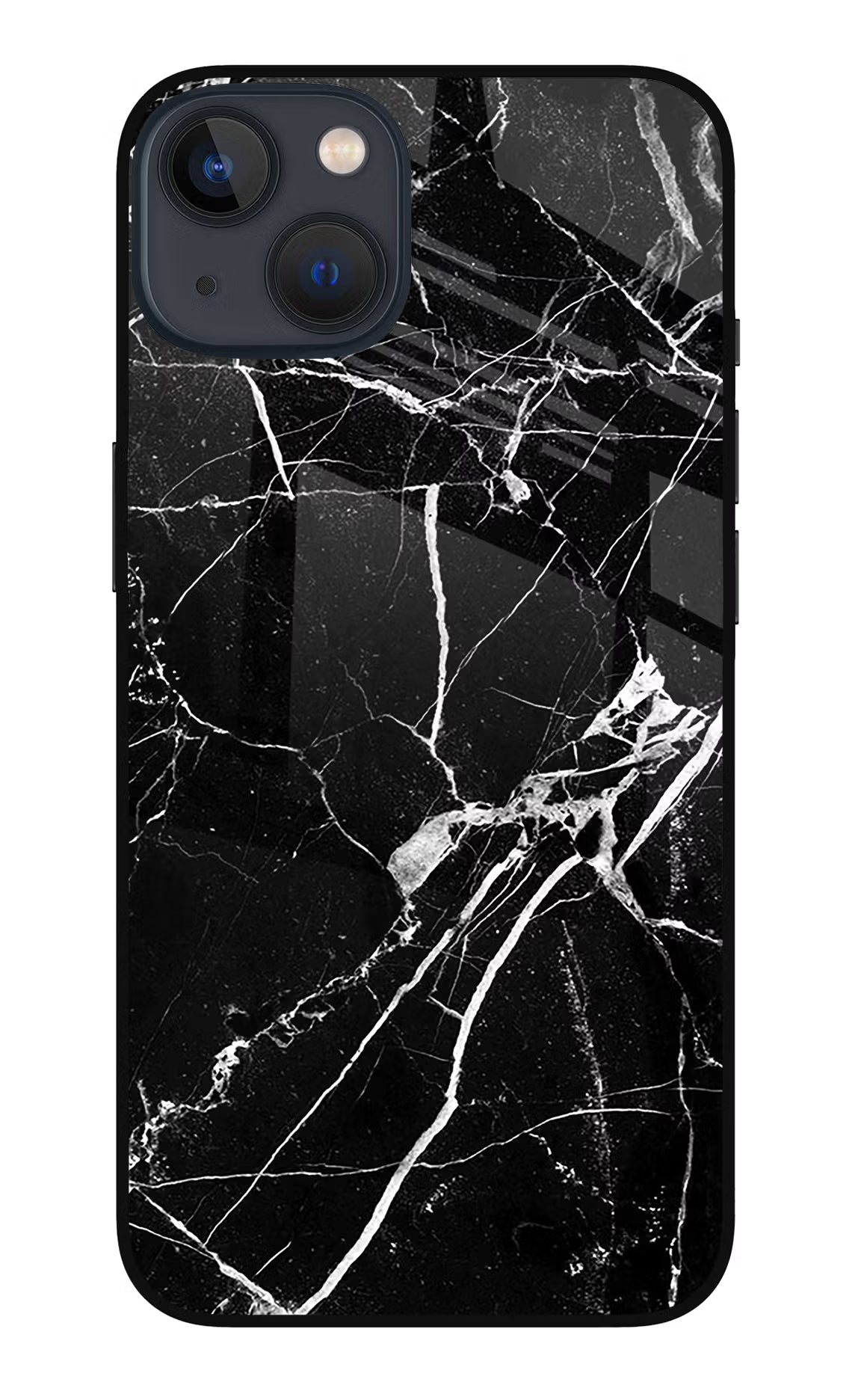 Black Marble Pattern iPhone 13 Glass Case - Black Marble Pattern iPhone 13 Glass Case Black Marble Pattern iPhone 13 Glass Case