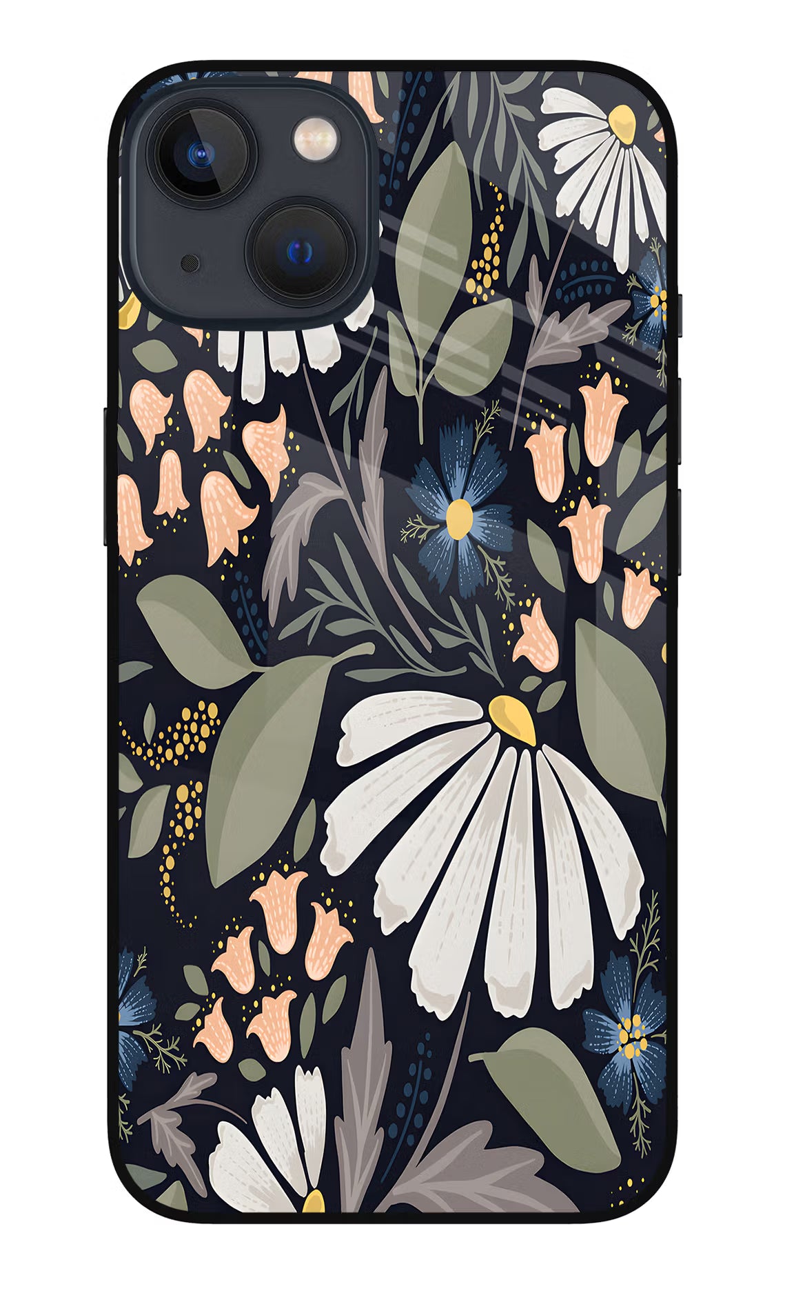 Flowers Art iPhone 13 Glass Case - Flowers Art iPhone 13 Glass Case Flowers Art iPhone 13 Glass Case