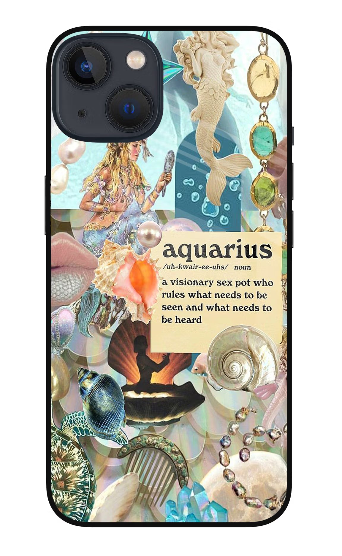 Aquarius Zodiac iPhone 13 Glass Case - Aquarius Zodiac iPhone 13 Glass Case Aquarius Zodiac iPhone 13 Glass Case