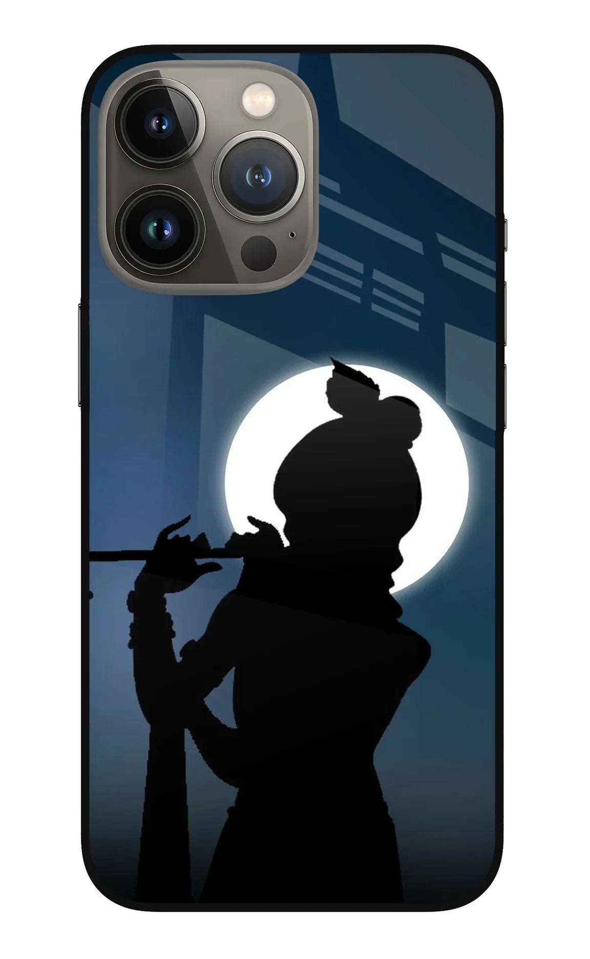 Shri Krishna Silhouette iPhone 13 Pro Glass Case - Shri Krishna Silhouette iPhone 13 Pro Glass Case Shri Krishna Silhouette iPhone 13 Pro Glass Case