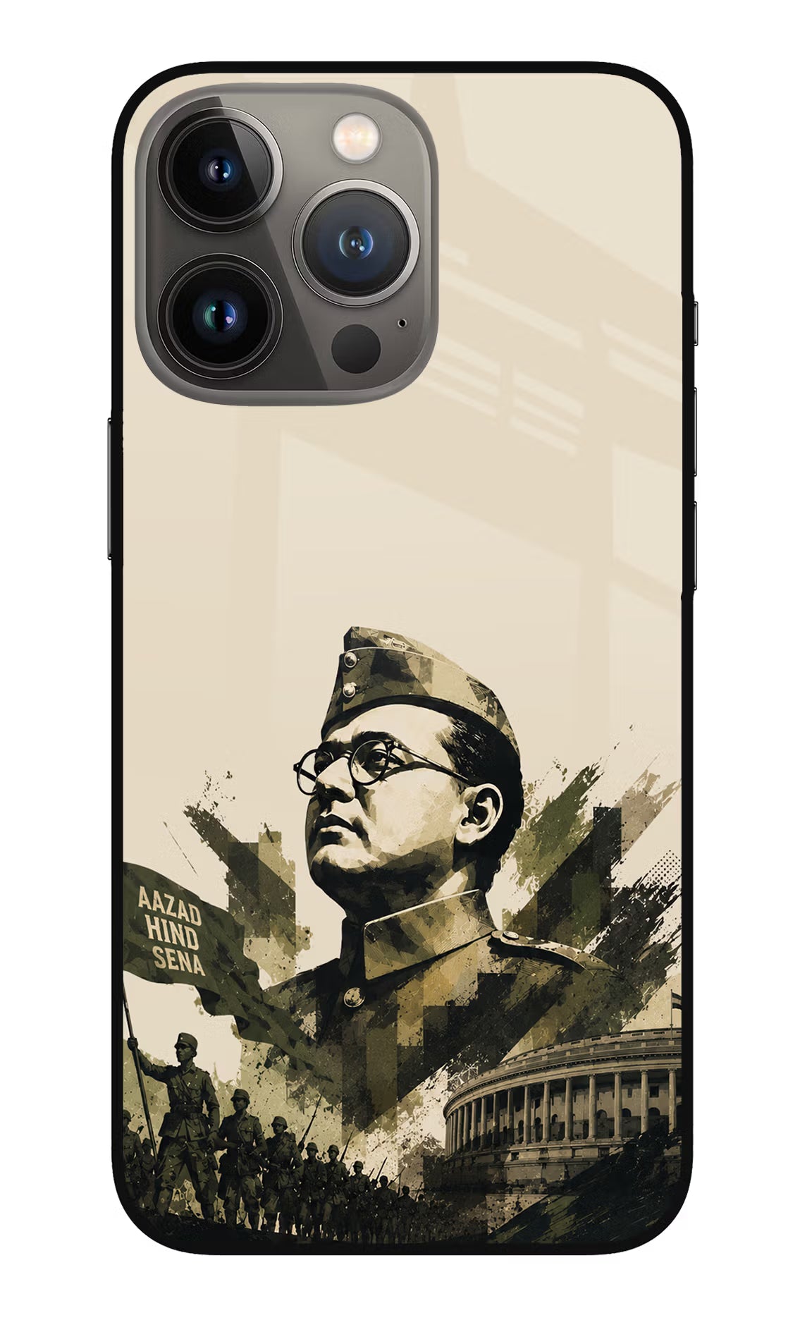 Netaji Rising iPhone 13 Pro Glass Case - Netaji Rising iPhone 13 Pro Glass Case Netaji Rising iPhone 13 Pro Glass Case