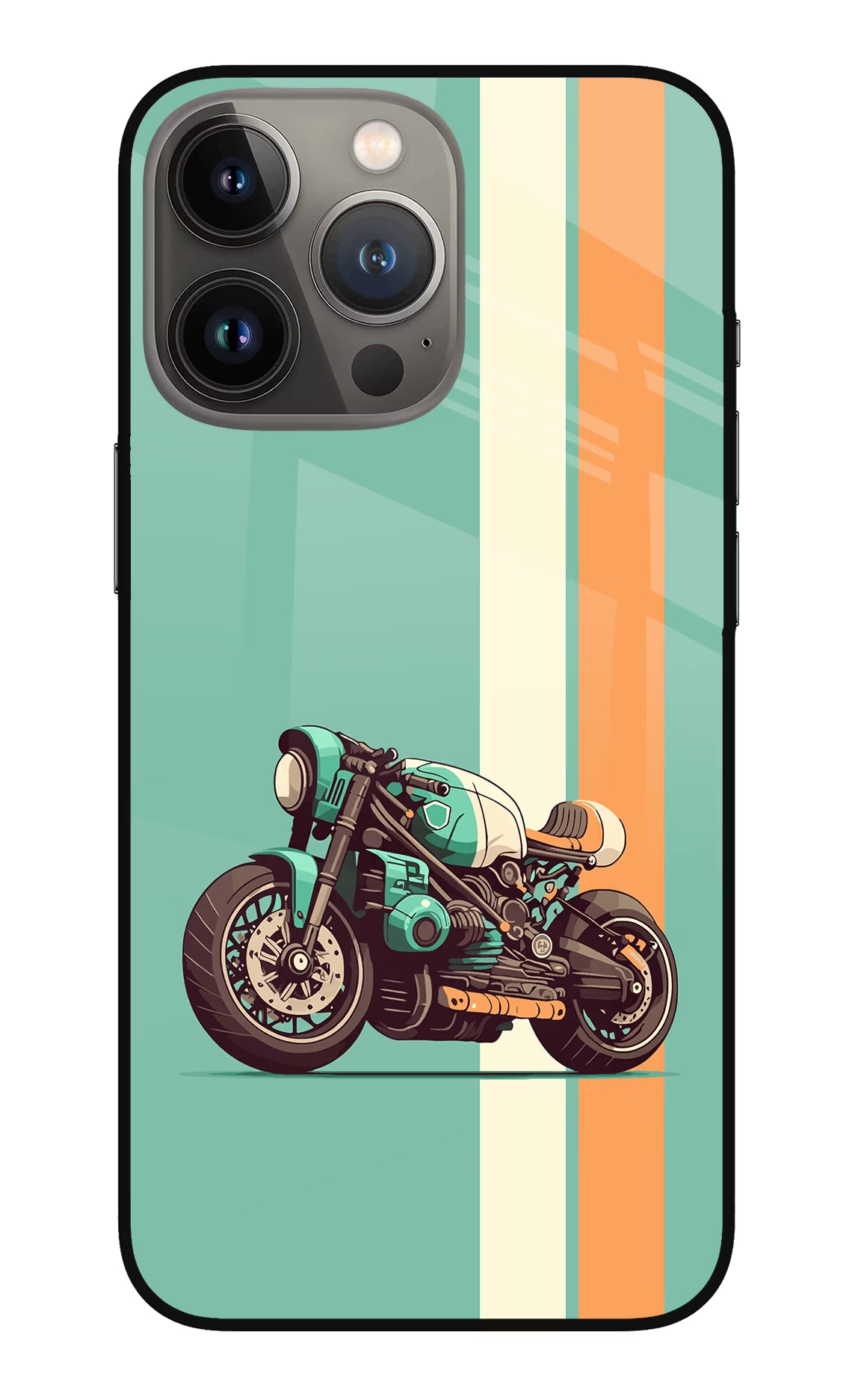 Striped Moto Drift iPhone 13 Pro Max Glass Case - Striped Moto Drift iPhone 13 Pro Max Glass Case Striped Moto Drift iPhone 13 Pro Max Glass Case