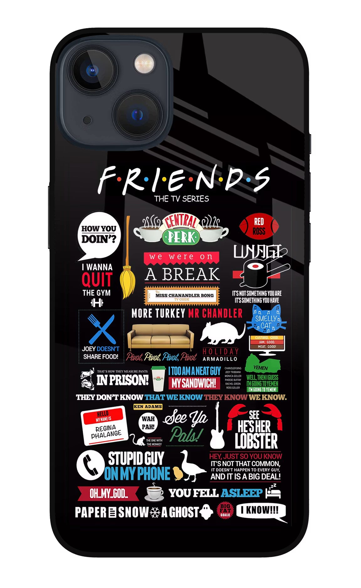 FRIENDS iPhone 13 Mini Glass Case - FRIENDS iPhone 13 Mini Glass Case FRIENDS iPhone 13 Mini Glass Case