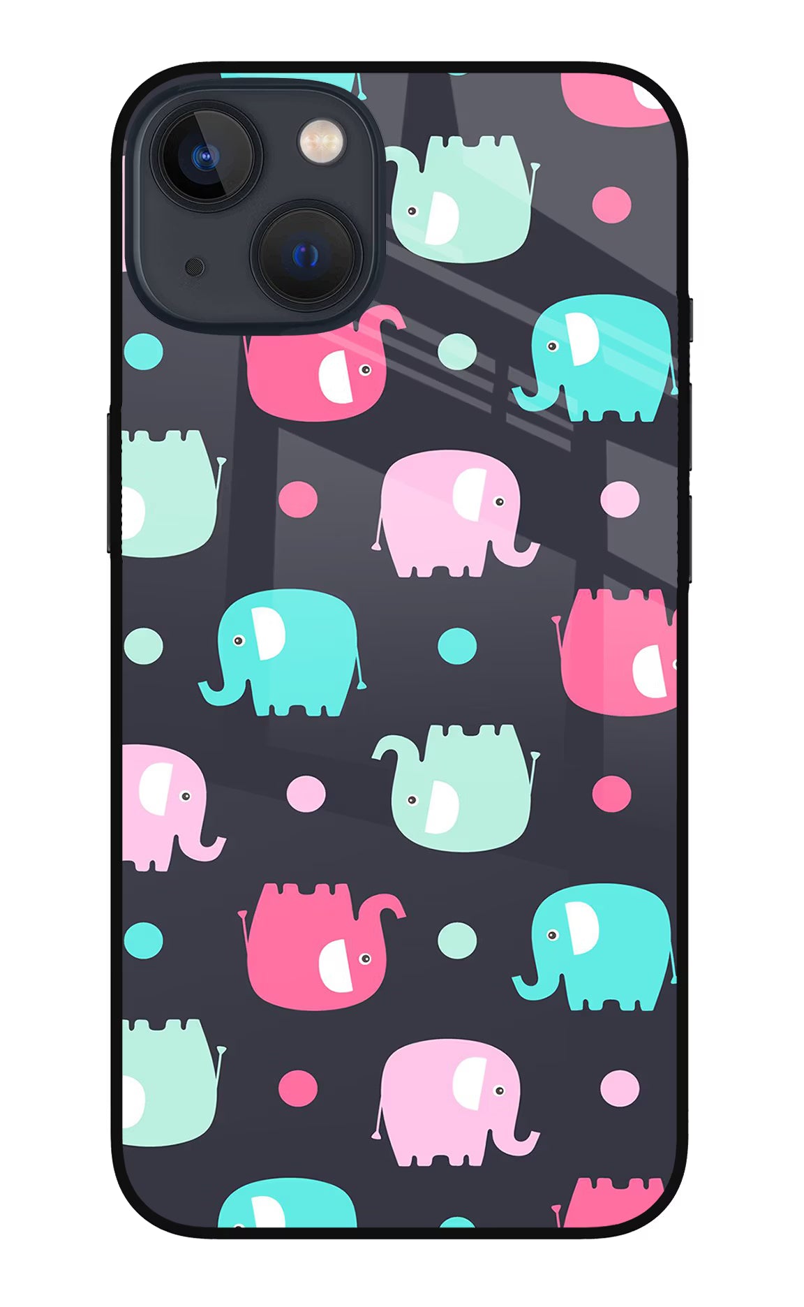 Elephants iPhone 13 Mini Glass Case - Elephants iPhone 13 Mini Glass Case Elephants iPhone 13 Mini Glass Case