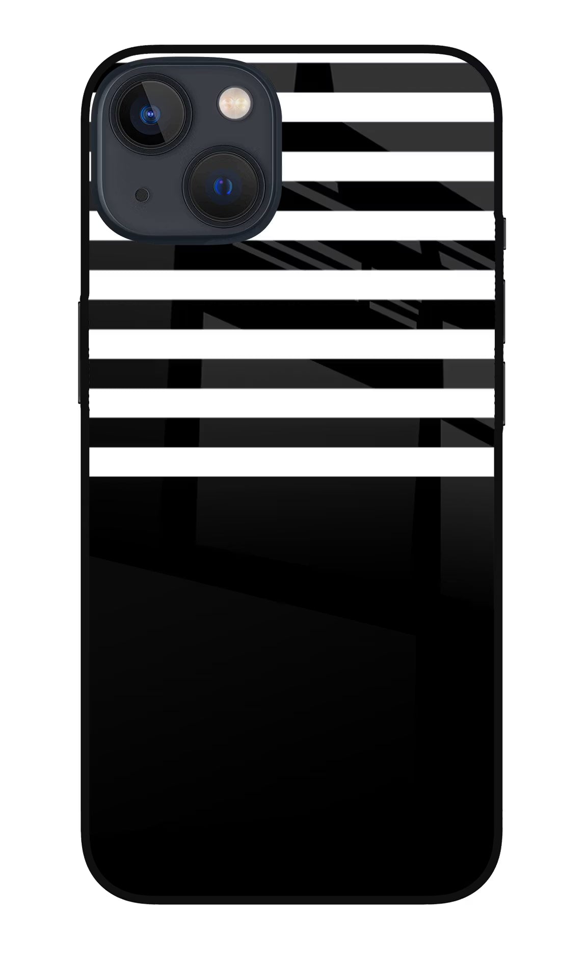 Black and White Print iPhone 13 Mini Glass Case - Black and White Print iPhone 13 Mini Glass Case Black and White Print iPhone 13 Mini Glass Case