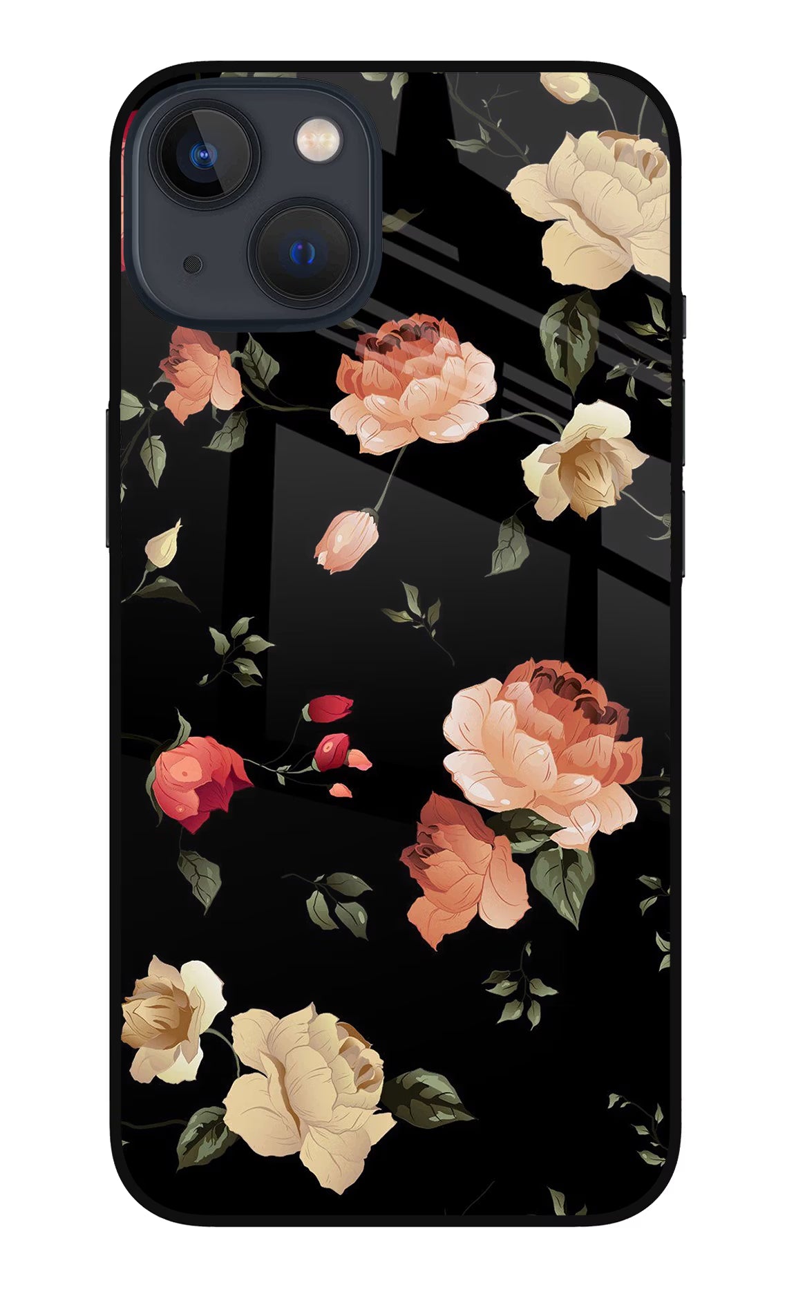 Flowers iPhone 13 Mini Glass Case - Flowers iPhone 13 Mini Glass Case Flowers iPhone 13 Mini Glass Case