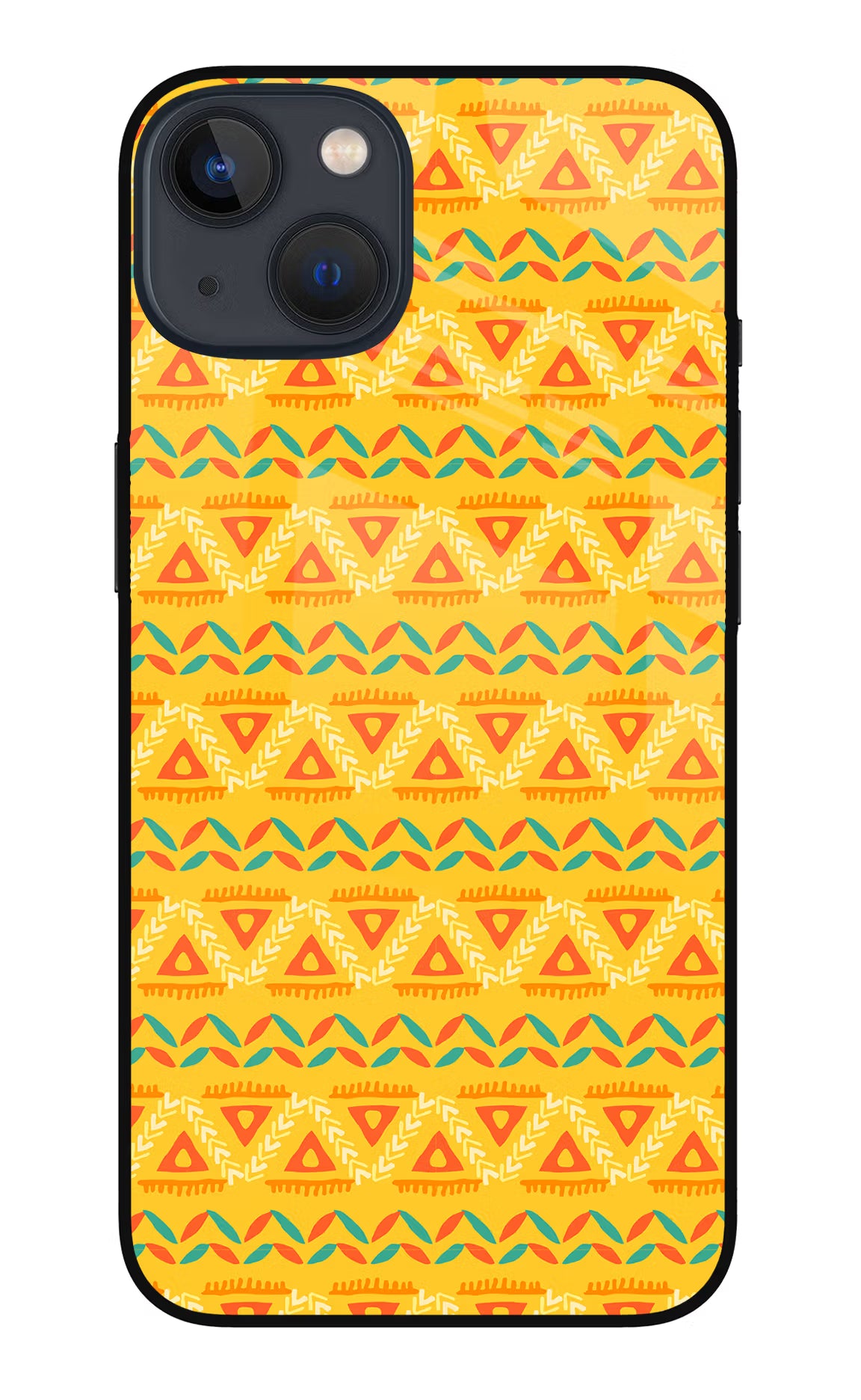 Tribal Pattern iPhone 13 Mini Glass Case - Tribal Pattern iPhone 13 Mini Glass Case Tribal Pattern iPhone 13 Mini Glass Case