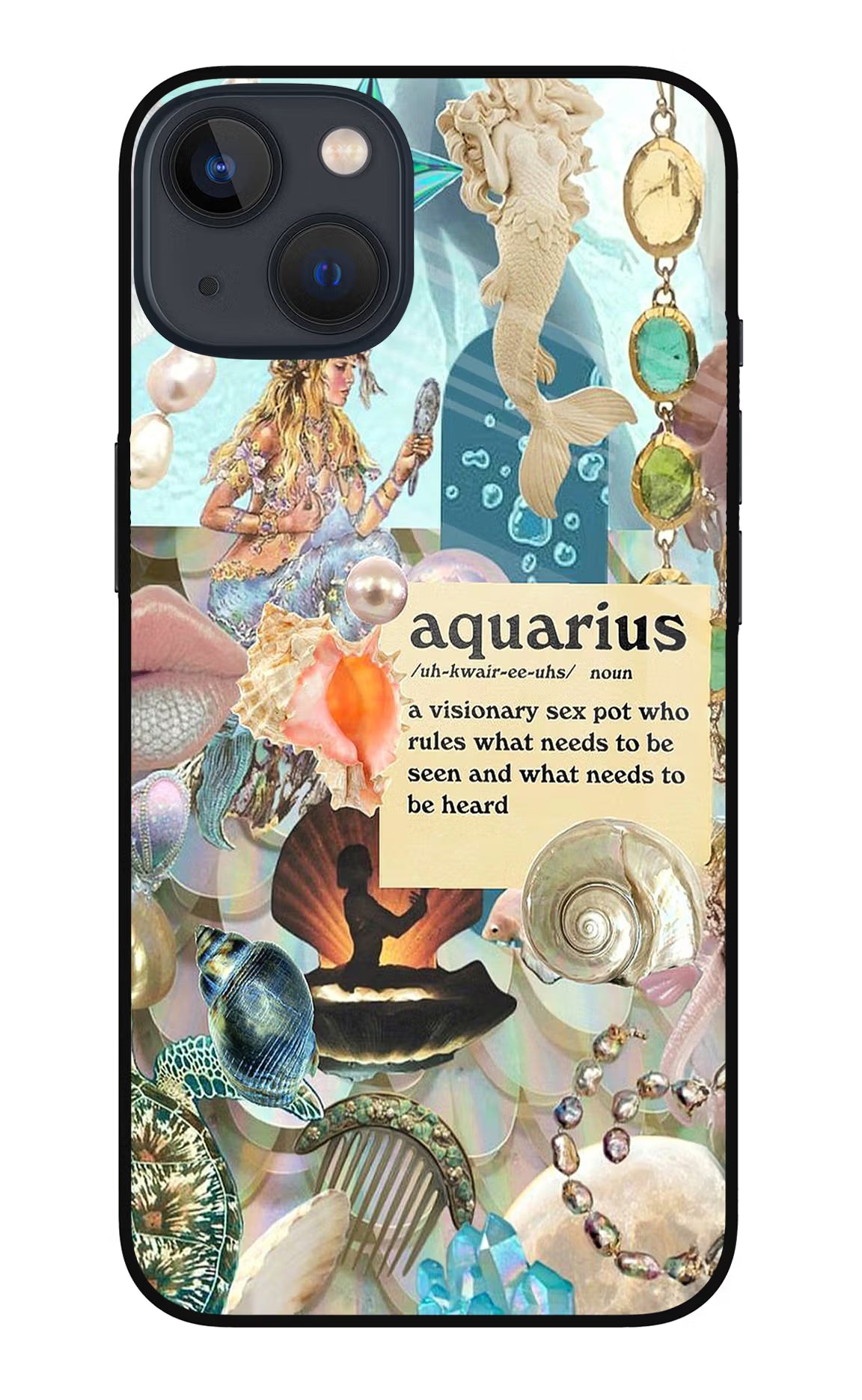 Aquarius Zodiac iPhone 13 Mini Glass Case - Aquarius Zodiac iPhone 13 Mini Glass Case Aquarius Zodiac iPhone 13 Mini Glass Case