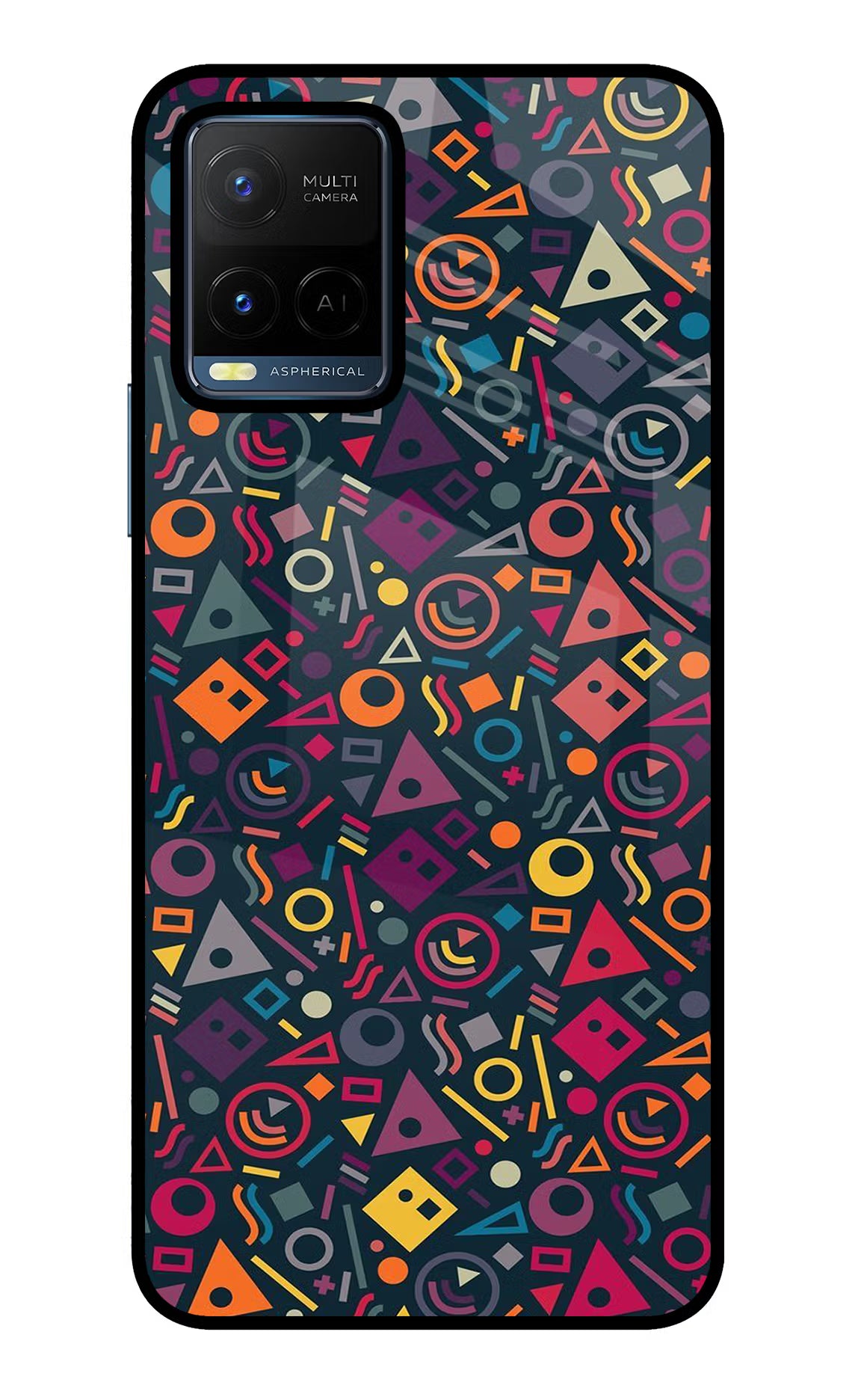 Geometric Abstract Vivo Y21/Y21s/Y33s Glass Case - Geometric Abstract Vivo Y21/Y21s/Y33s Glass Case Geometric Abstract Vivo Y21/Y21s/Y33s Glass Case