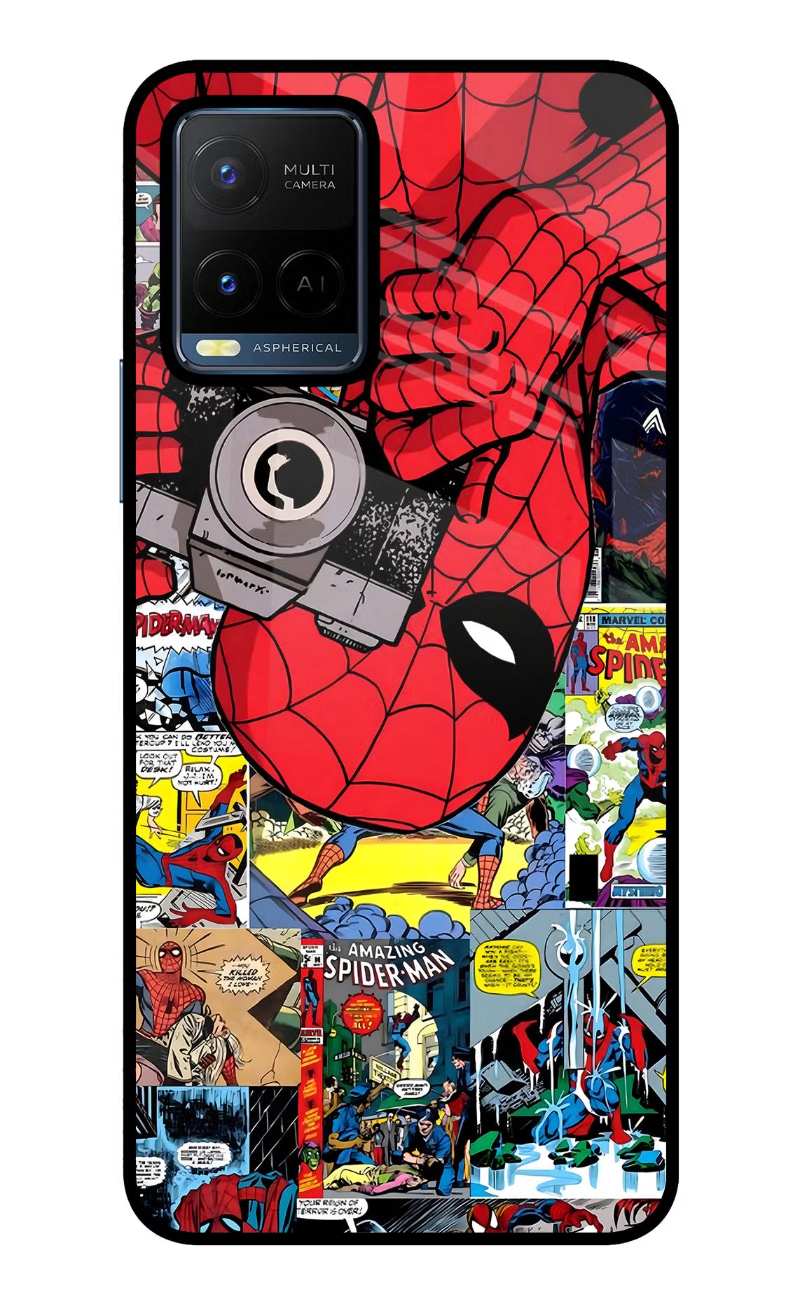 Spider Man Vivo Y21/Y21s/Y33s Glass Case - Spider Man Vivo Y21/Y21s/Y33s Glass Case Spider Man Vivo Y21/Y21s/Y33s Glass Case
