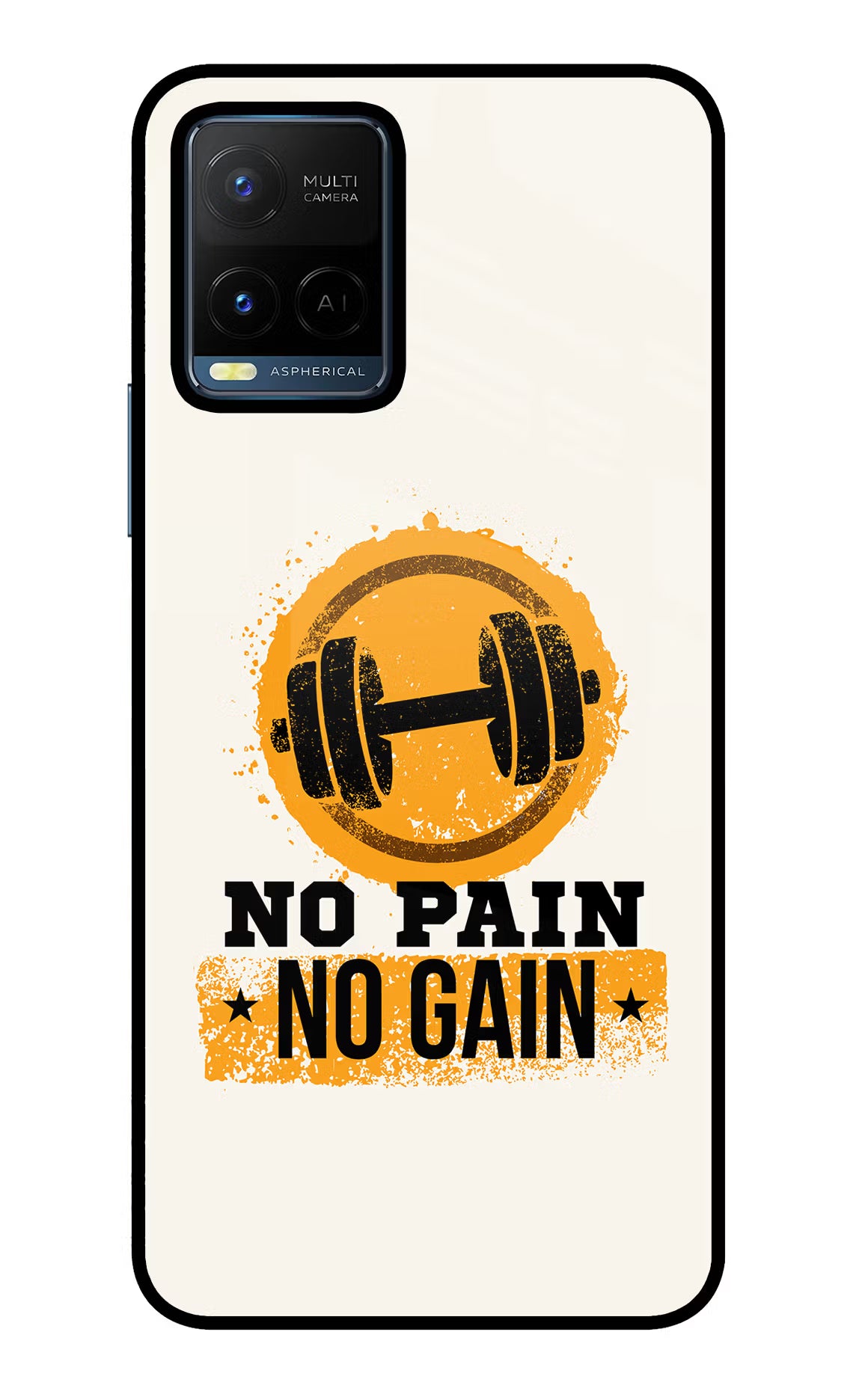 No Pain No Gain Vivo Y21/Y21s/Y33s Glass Case - No Pain No Gain Vivo Y21/Y21s/Y33s Glass Case No Pain No Gain Vivo Y21/Y21s/Y33s Glass Case