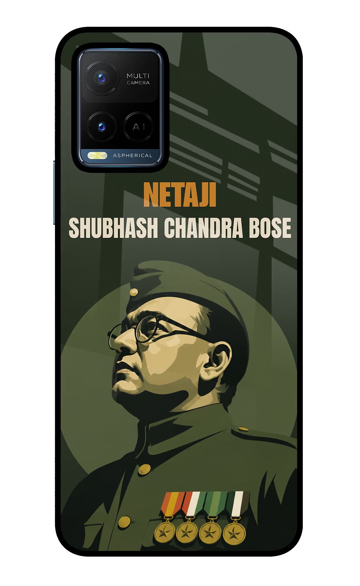 Netaji Legacy Vivo Y21/Y21s/Y33s Glass Case - Netaji Legacy Vivo Y21/Y21s/Y33s Glass Case Netaji Legacy Vivo Y21/Y21s/Y33s Glass Case