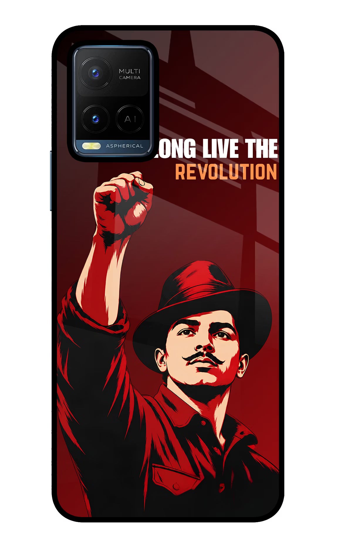 Bhagat Singh Revolution Vivo Y21/Y21s/Y33s Glass Case - Bhagat Singh Revolution Vivo Y21/Y21s/Y33s Glass Case Bhagat Singh Revolution Vivo Y21/Y21s/Y33s Glass Case