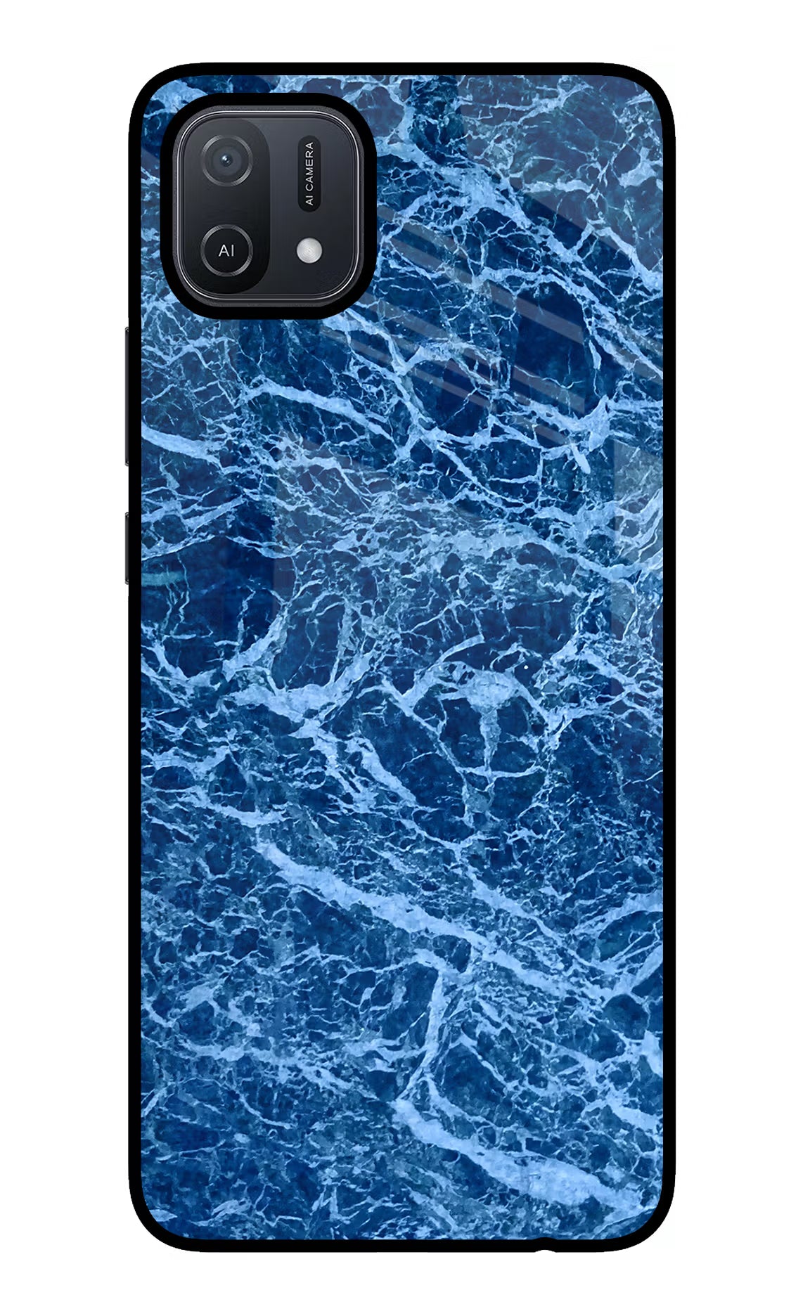 Blue Marble Oppo A16 Back Cover - Blue Marble Oppo A16 Glass Case Back Cover by Casekaro Blue Marble Oppo A16 Glass Case Back Cover by Casekaro