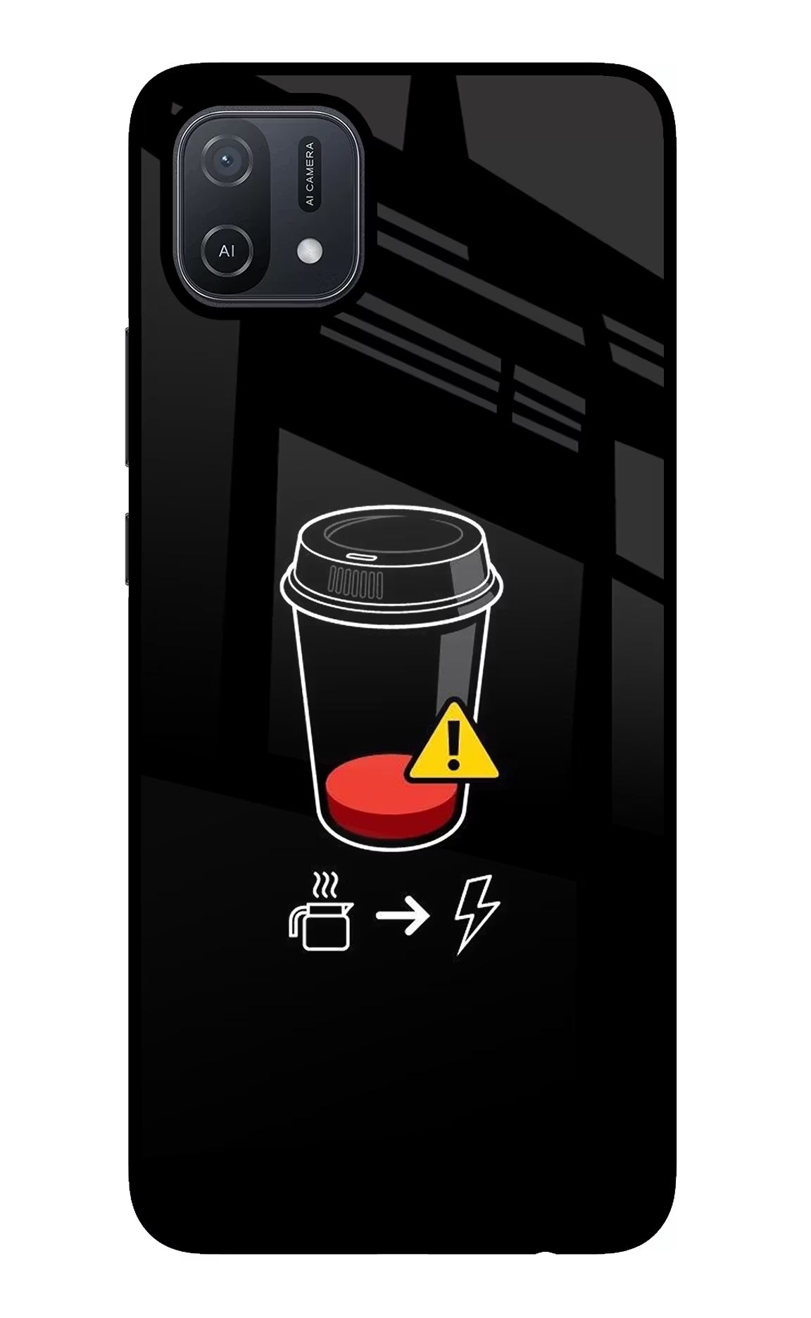 Coffee Oppo A16 Glass Case - Coffee Oppo A16 Glass Case Coffee Oppo A16 Glass Case