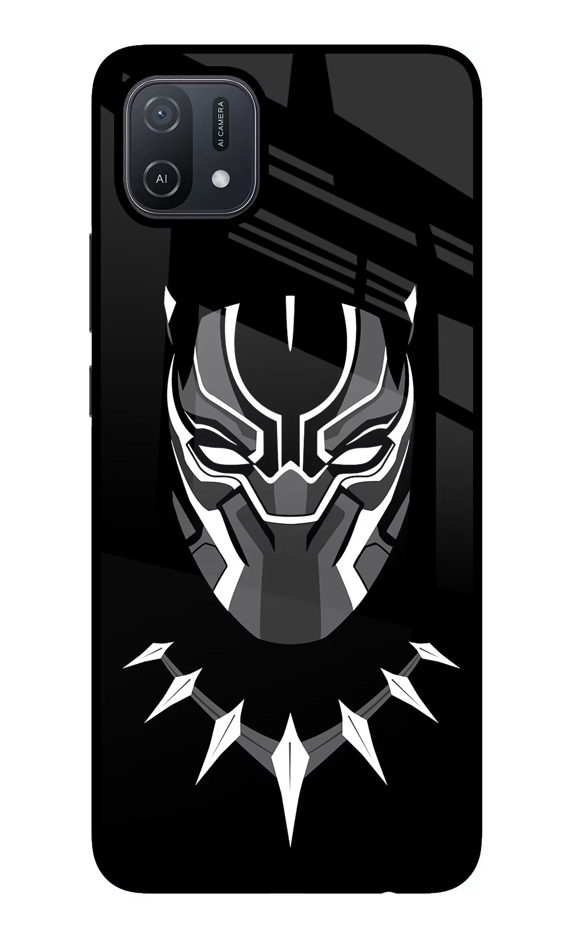 Black Panther Oppo A16 Back Cover - Black Panther Oppo A16 Glass Case Back Cover by Casekaro Black Panther Oppo A16 Glass Case Back Cover by Casekaro