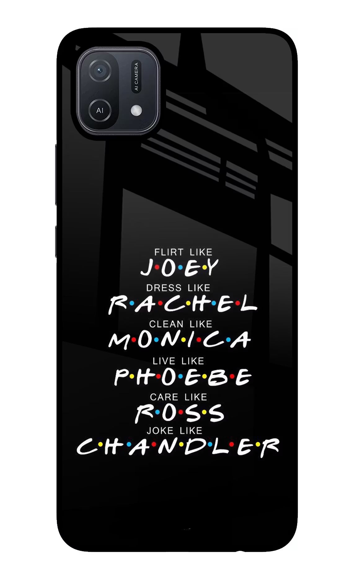 FRIENDS Character Oppo A16 Glass Case - FRIENDS Character Oppo A16 Glass Case FRIENDS Character Oppo A16 Glass Case