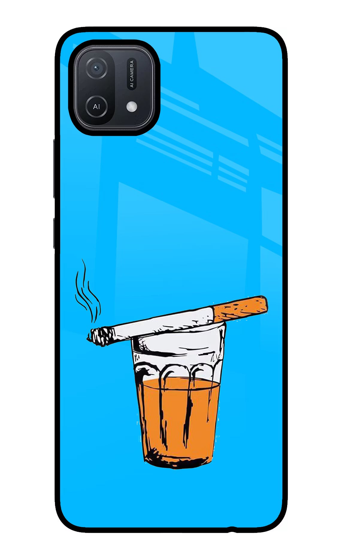 Chai Sutta Oppo A16 Glass Case - Chai Sutta Oppo A16 Glass Case Chai Sutta Oppo A16 Glass Case
