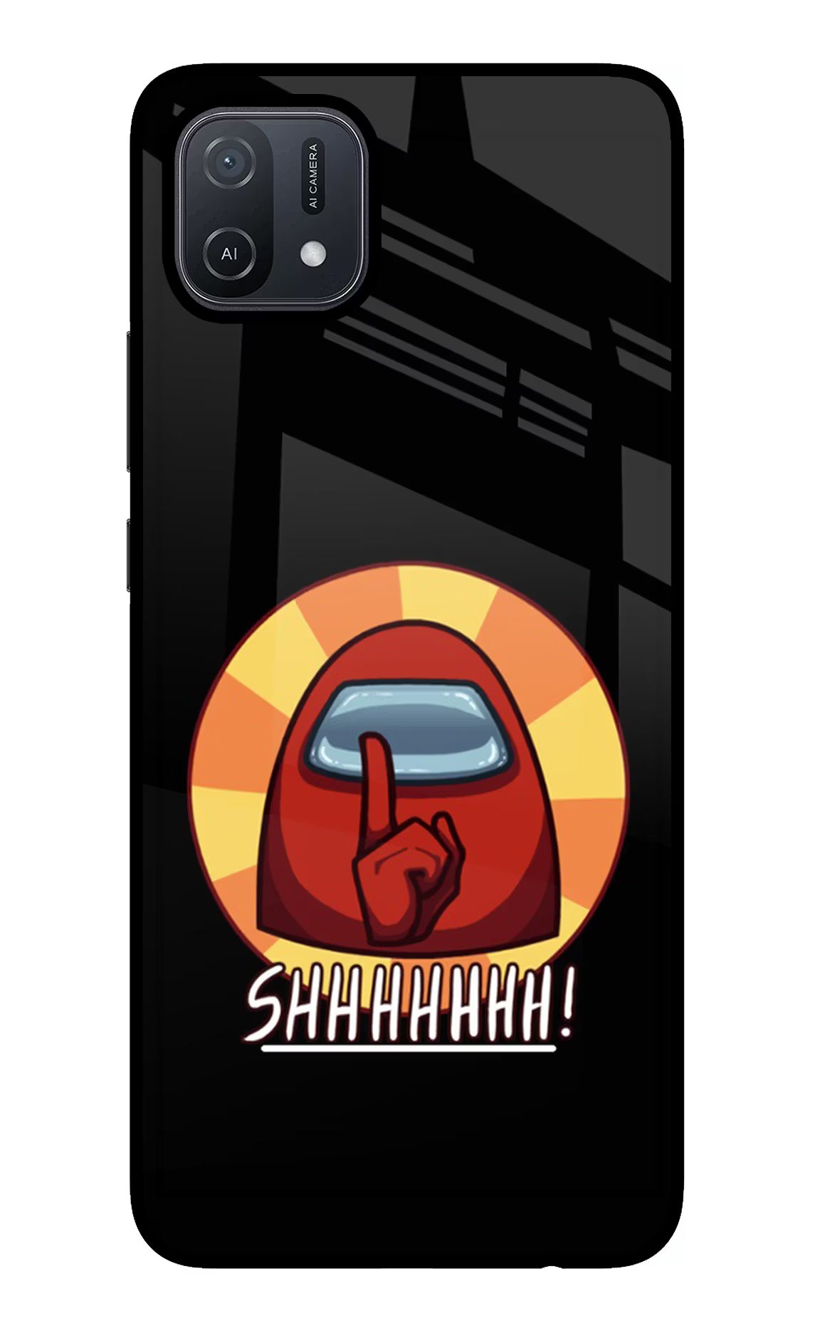 Among Us Shhh! Oppo A16 Glass Case - Among Us Shhh! Oppo A16 Glass Case Among Us Shhh! Oppo A16 Glass Case