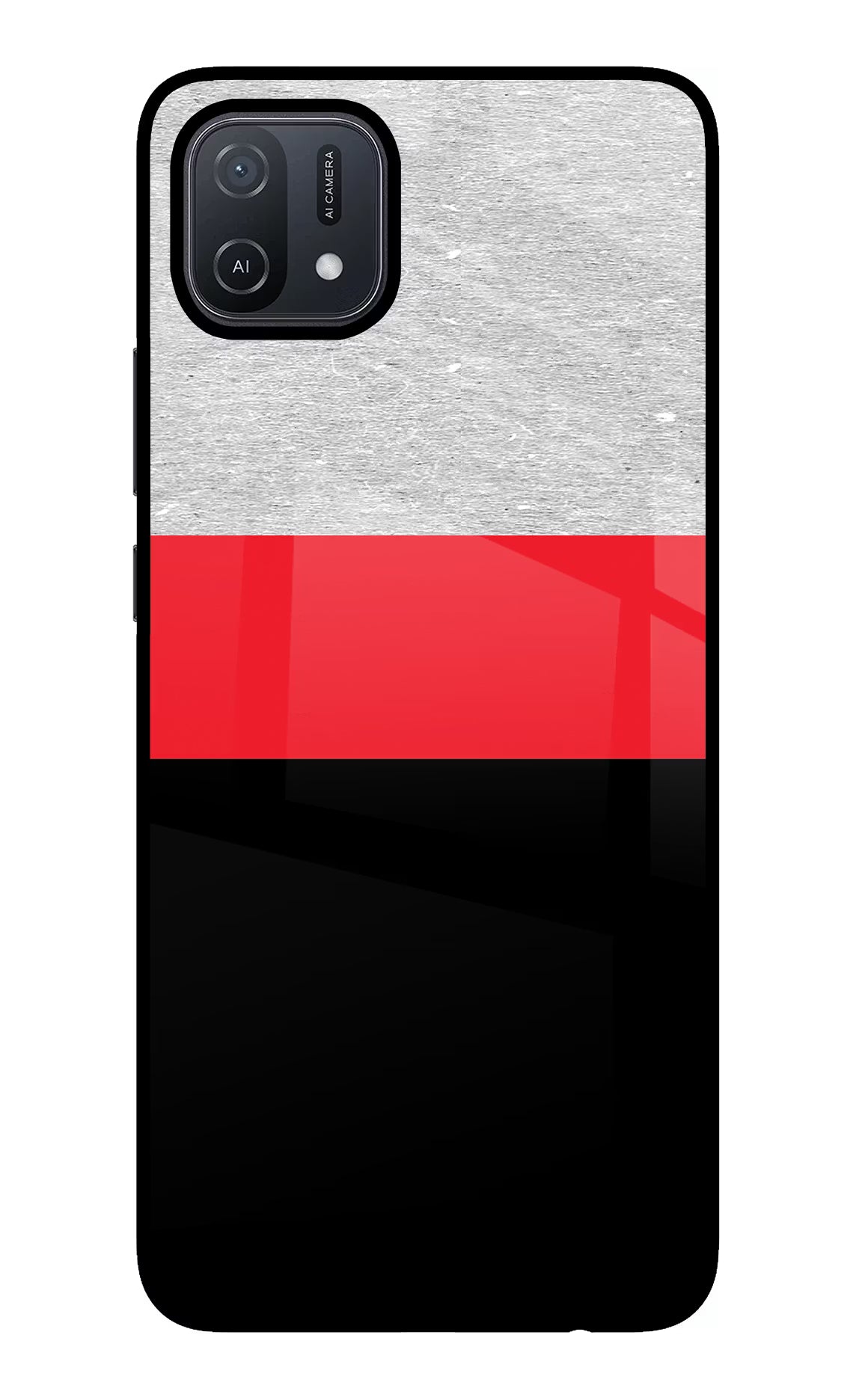 Tri Color Pattern Oppo A16 Glass Case - Tri Color Pattern Oppo A16 Glass Case Tri Color Pattern Oppo A16 Glass Case