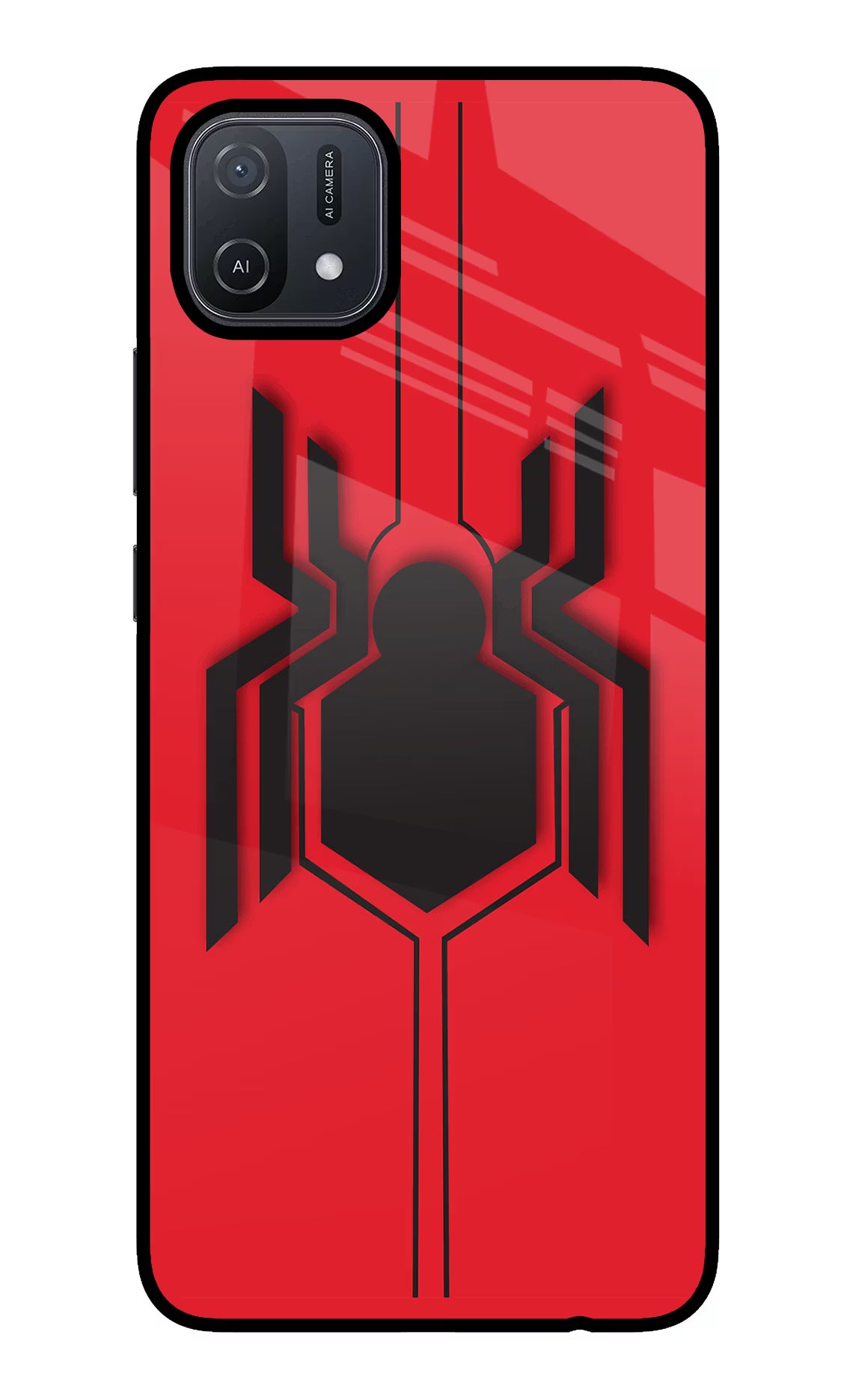 Spider Oppo A16 Back Cover - Spider Oppo A16 Glass Case Back Cover by Casekaro Spider Oppo A16 Glass Case Back Cover by Casekaro