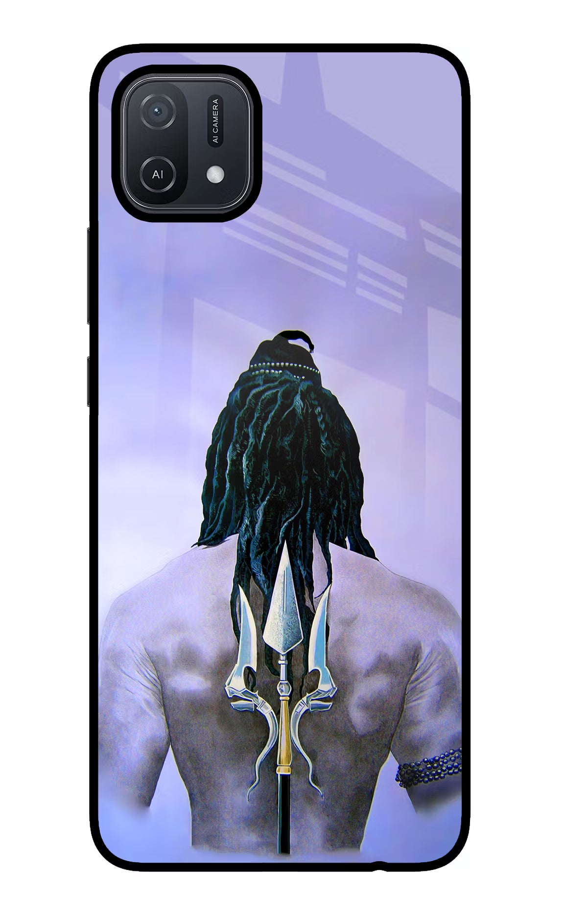 Shiva Oppo A16 Back Cover - Shiva Oppo A16 Glass Case Back Cover by Casekaro Shiva Oppo A16 Glass Case Back Cover by Casekaro
