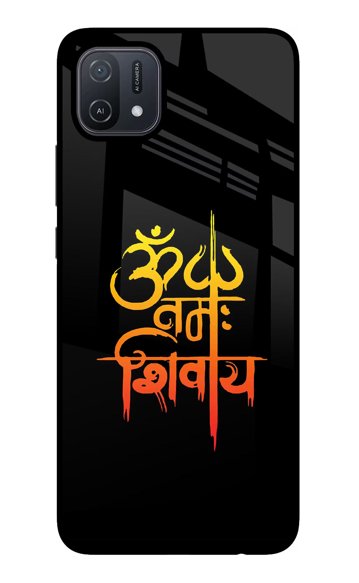 Om Namah Shivay Oppo A16 Back Cover - Om Namah Shivay Oppo A16 Glass Case Back Cover by Casekaro Om Namah Shivay Oppo A16 Glass Case Back Cover by Casekaro