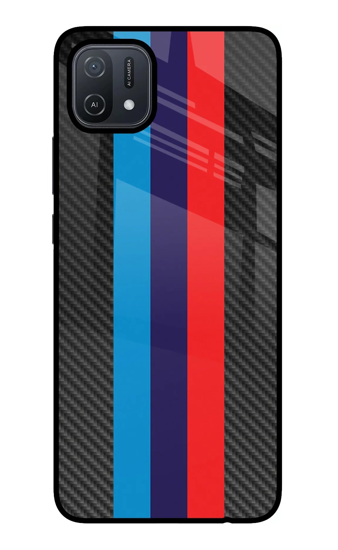 BMW Stripes Pattern Oppo A16 Glass Case - BMW Stripes Pattern Oppo A16 Glass Case BMW Stripes Pattern Oppo A16 Glass Case