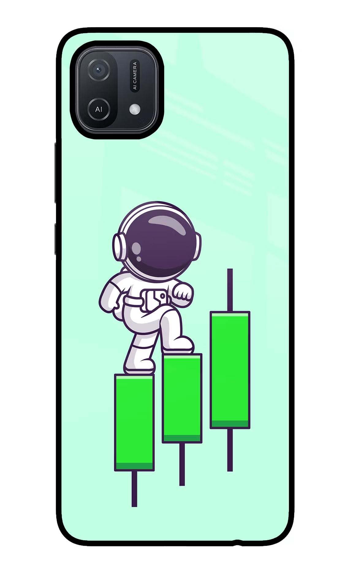 Astronaut Trader Oppo A16 Glass Case - Astronaut Trader Oppo A16 Glass Case Astronaut Trader Oppo A16 Glass Case