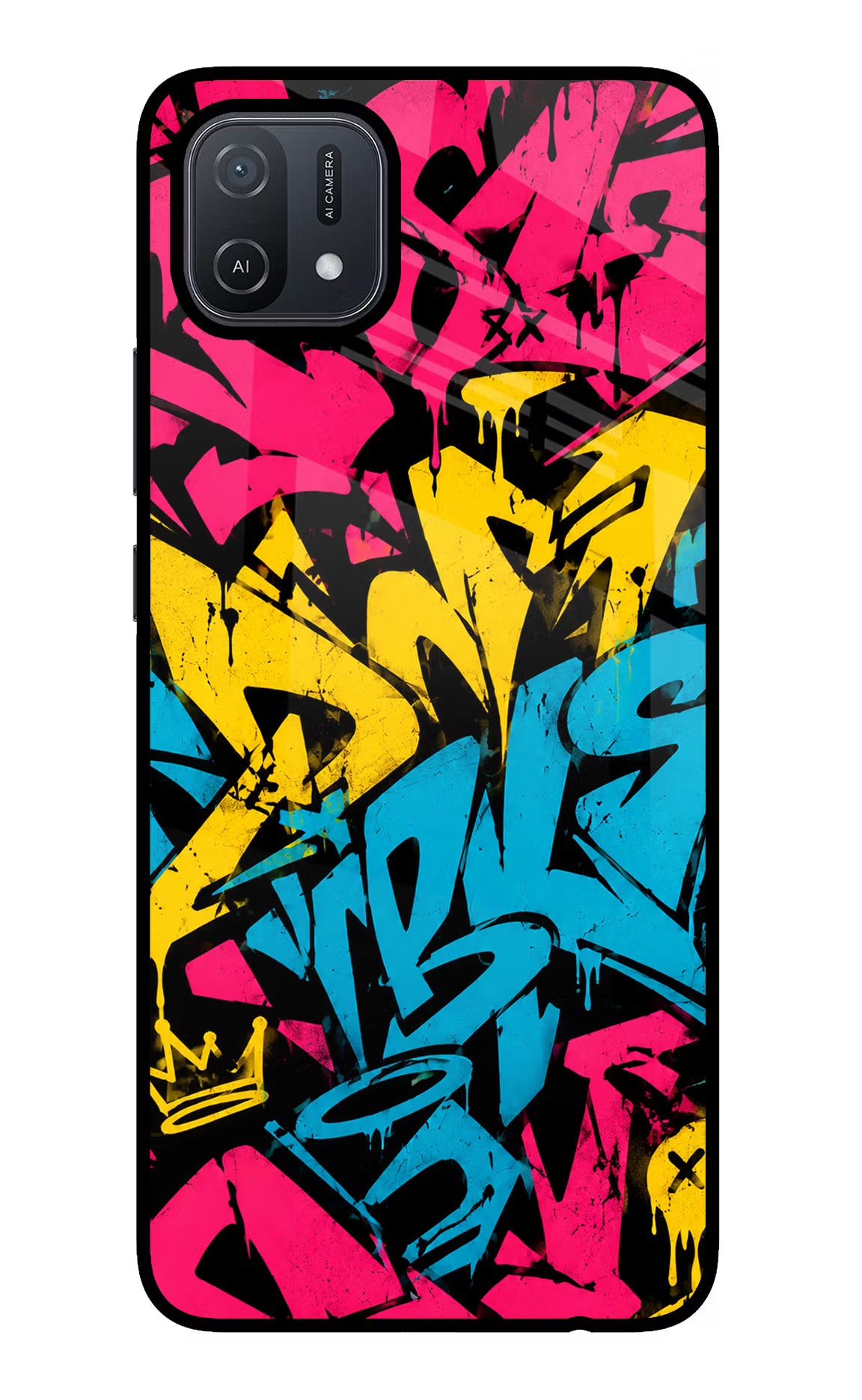 Graffiti Vibe Oppo A16 Glass Case - Graffiti Vibe Oppo A16 Glass Case Graffiti Vibe Oppo A16 Glass Case