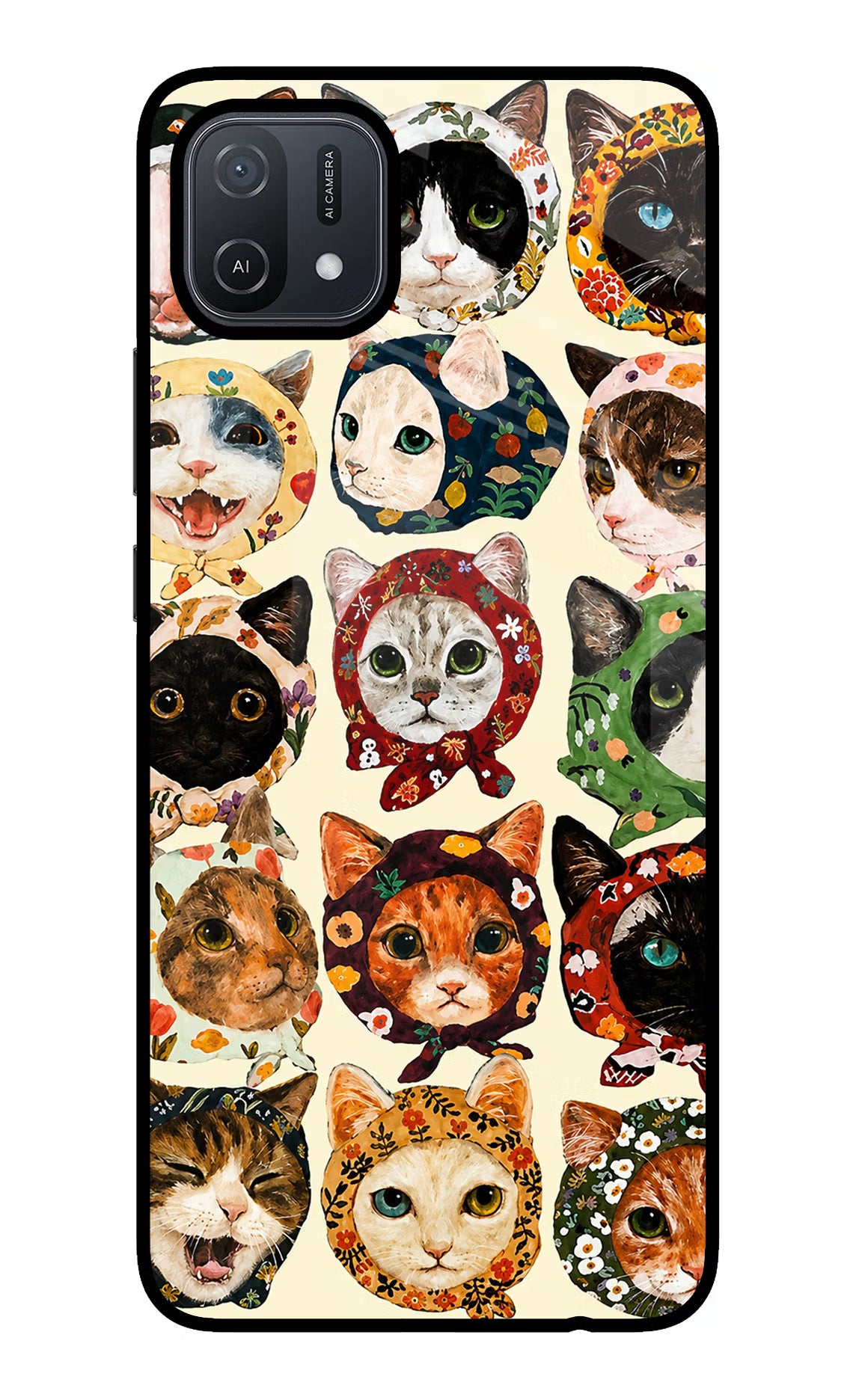Cool Cat Oppo A16 Glass Case - Cool Cat Oppo A16 Glass Case Cool Cat Oppo A16 Glass Case