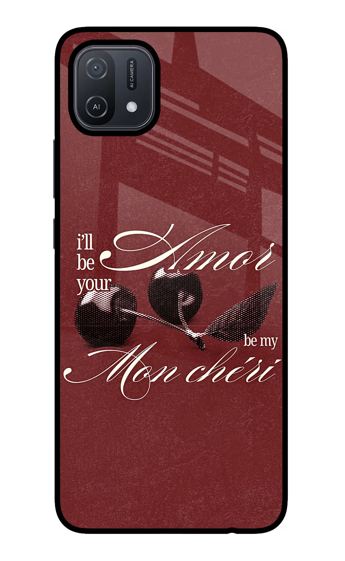 Velvet Cherry Oppo A16 Glass Case - Velvet Cherry Oppo A16 Glass Case Velvet Cherry Oppo A16 Glass Case