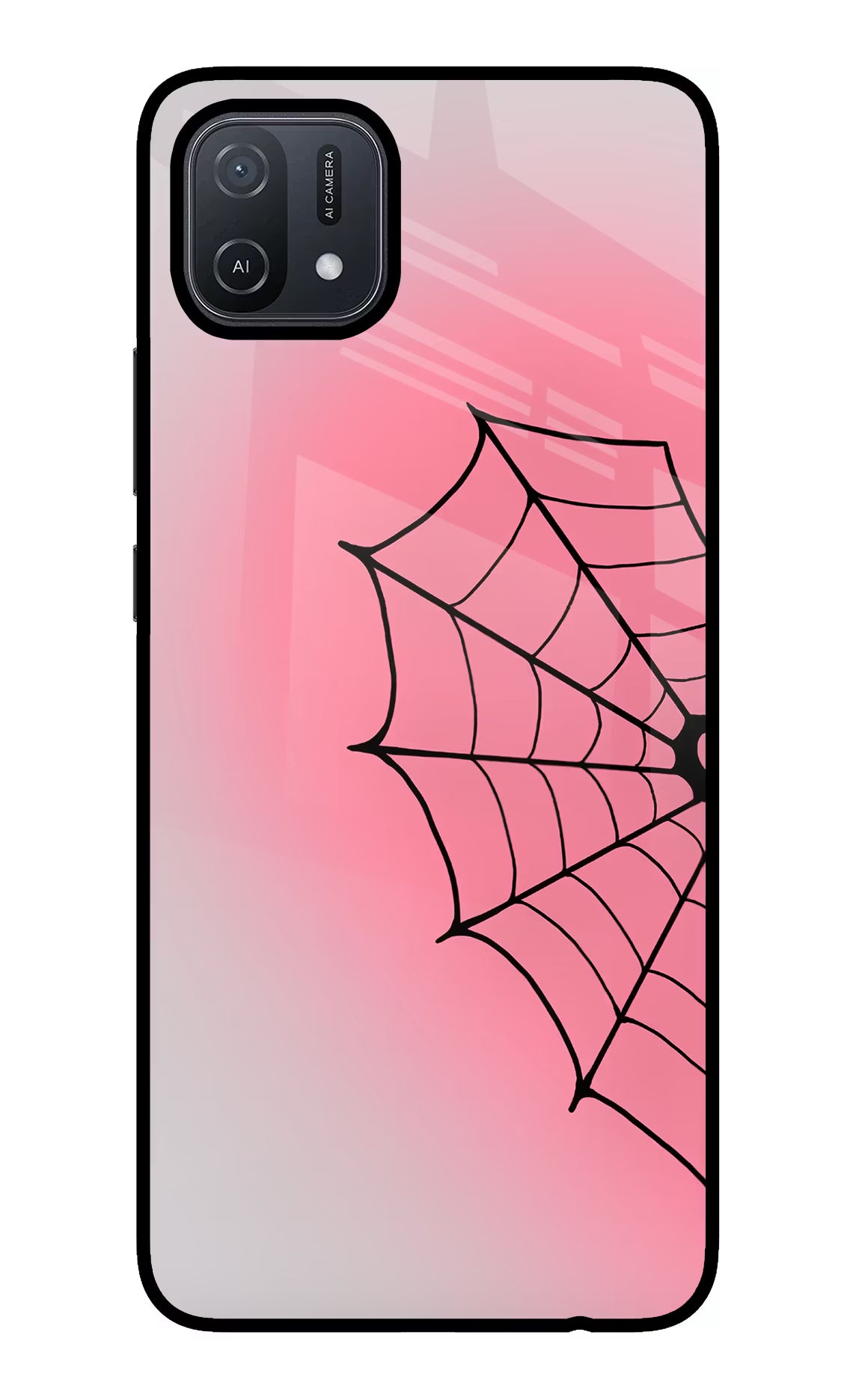 Pink Web Oppo A16 Glass Case - Pink Web Oppo A16 Glass Case Pink Web Oppo A16 Glass Case
