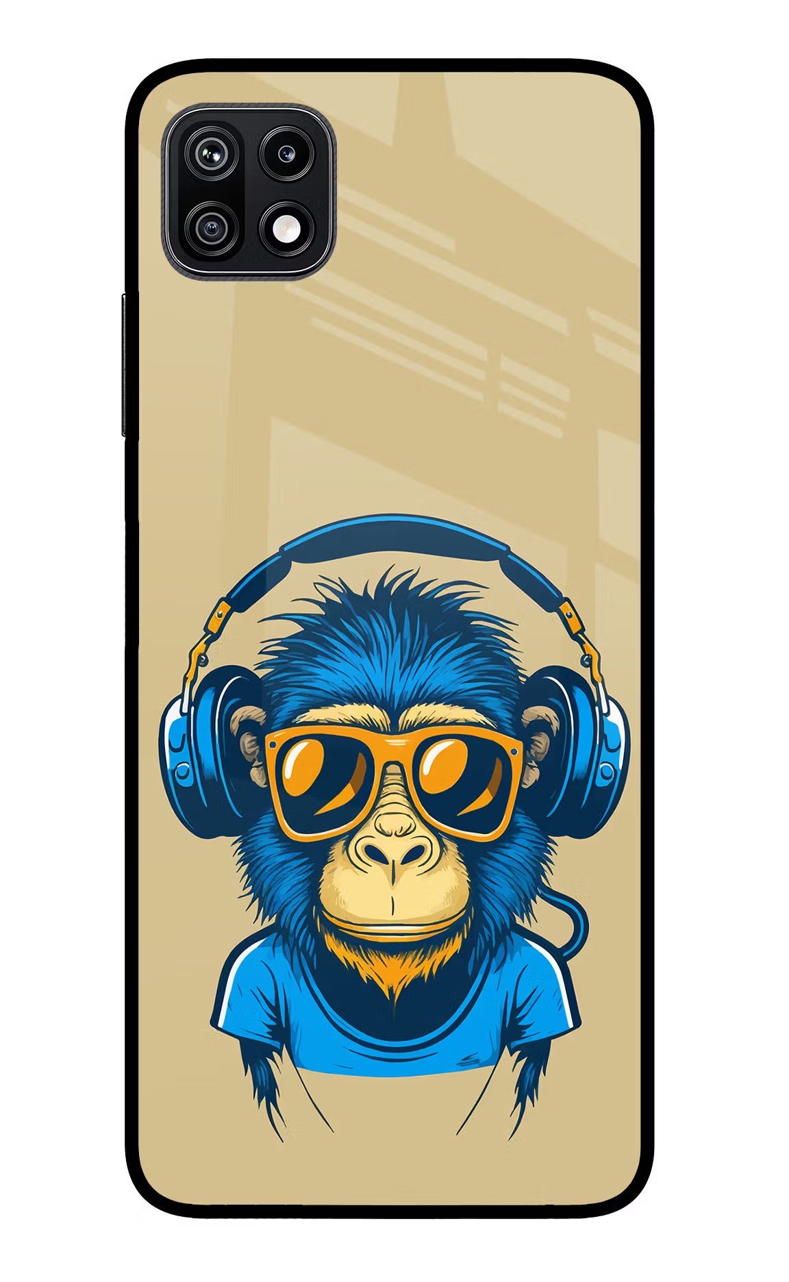 Monkey Headphone Samsung F42 5G Glass Case - Monkey Headphone Samsung F42 5G Glass Case Monkey Headphone Samsung F42 5G Glass Case