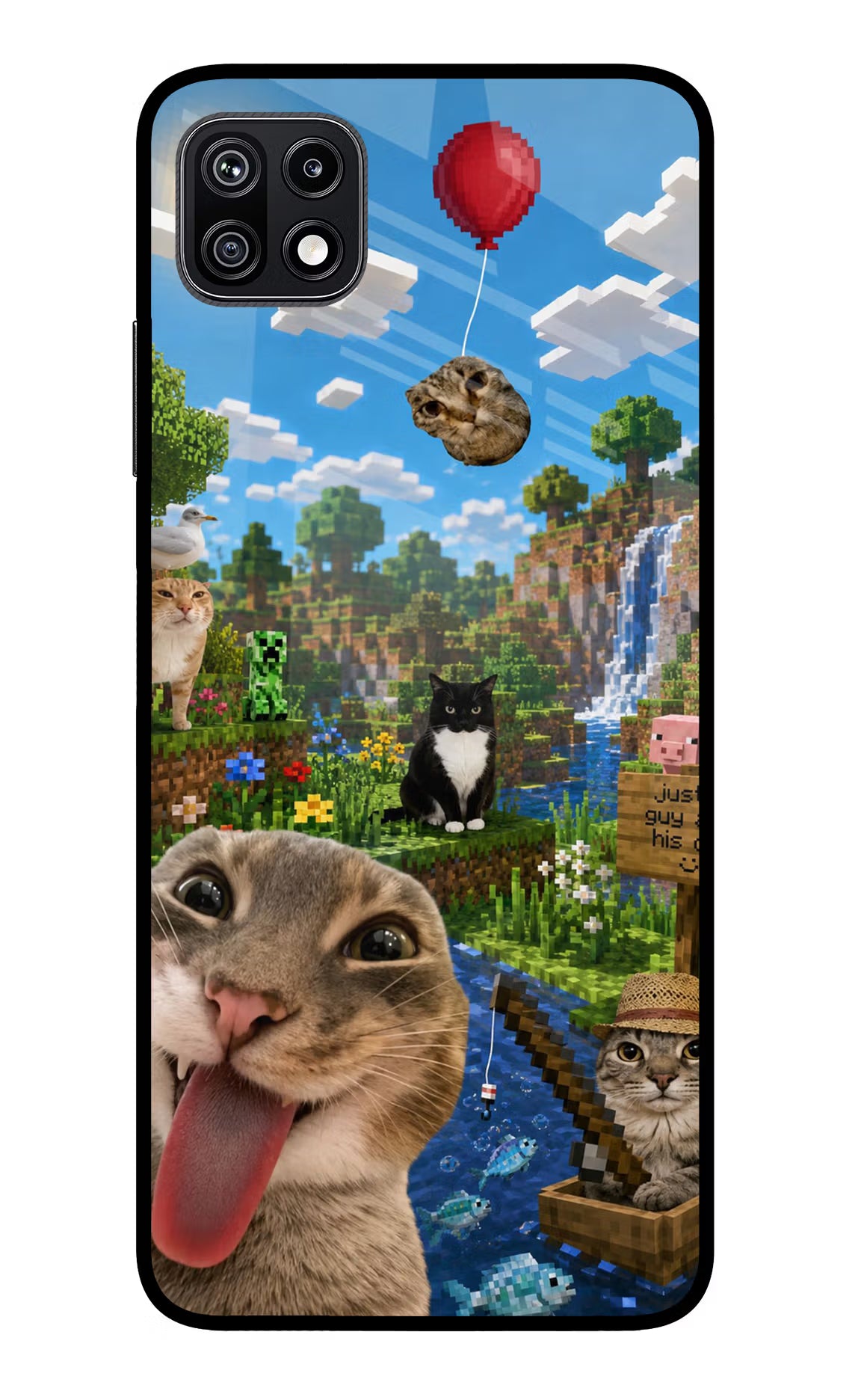 Minecraft Cat Chaos Samsung F42 5G Glass Case - Minecraft Cat Chaos Samsung F42 5G Glass Case Minecraft Cat Chaos Samsung F42 5G Glass Case