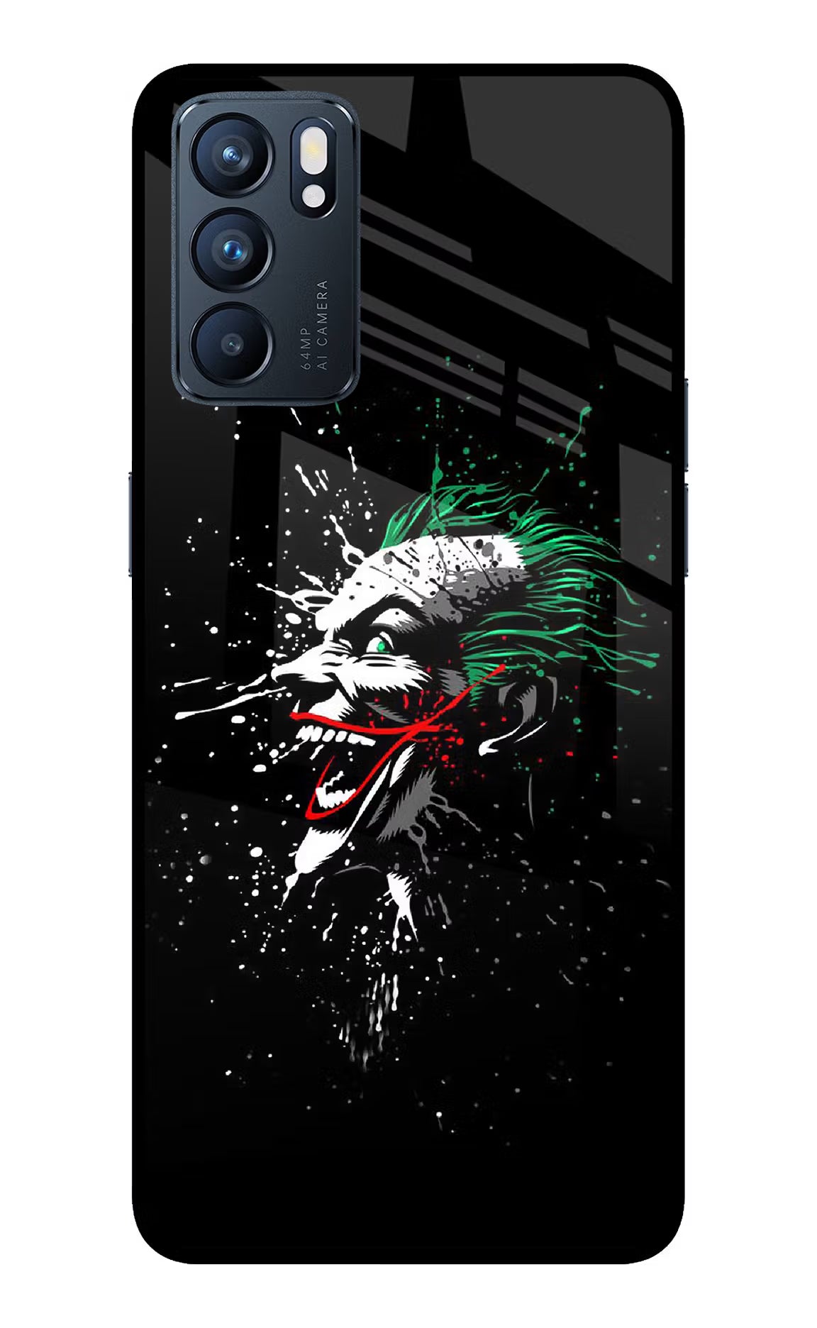 Joker Oppo Reno6 5G Back Cover - Joker Oppo Reno6 5G Glass Case Back Cover by Casekaro Joker Oppo Reno6 5G Glass Case Back Cover by Casekaro