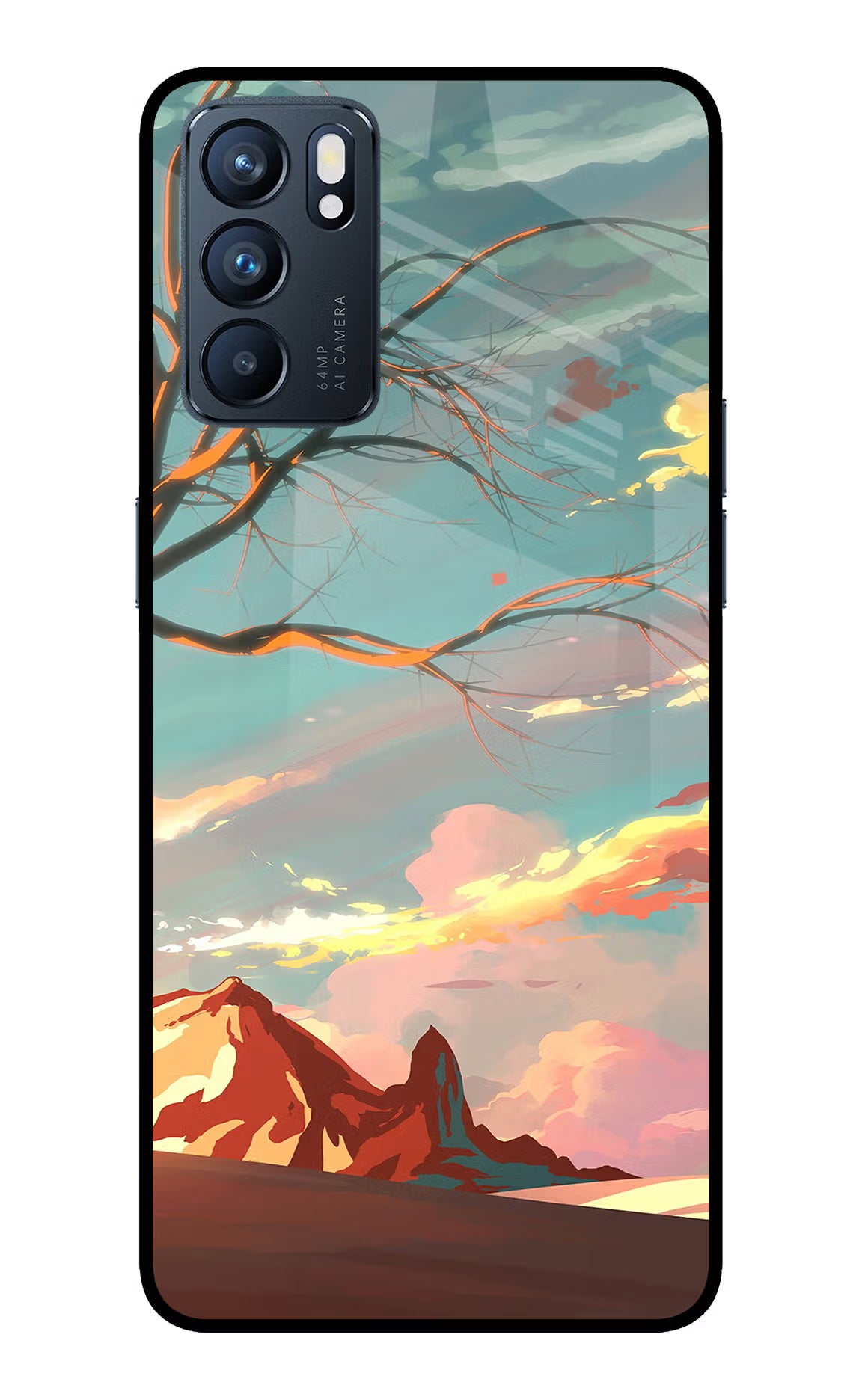 Scenery Oppo Reno6 5G Back Cover - Scenery Oppo Reno6 5G Glass Case Back Cover by Casekaro Scenery Oppo Reno6 5G Glass Case Back Cover by Casekaro