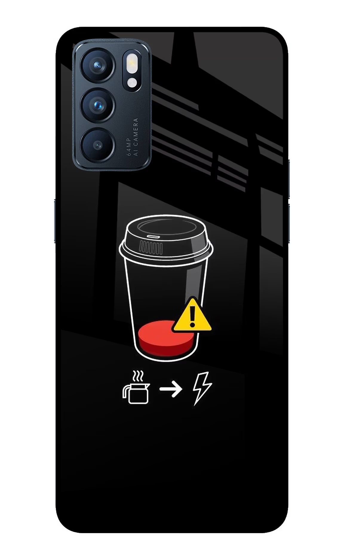 Coffee Oppo Reno6 5G Back Cover - Coffee Oppo Reno6 5G Glass Case Back Cover by Casekaro Coffee Oppo Reno6 5G Glass Case Back Cover by Casekaro