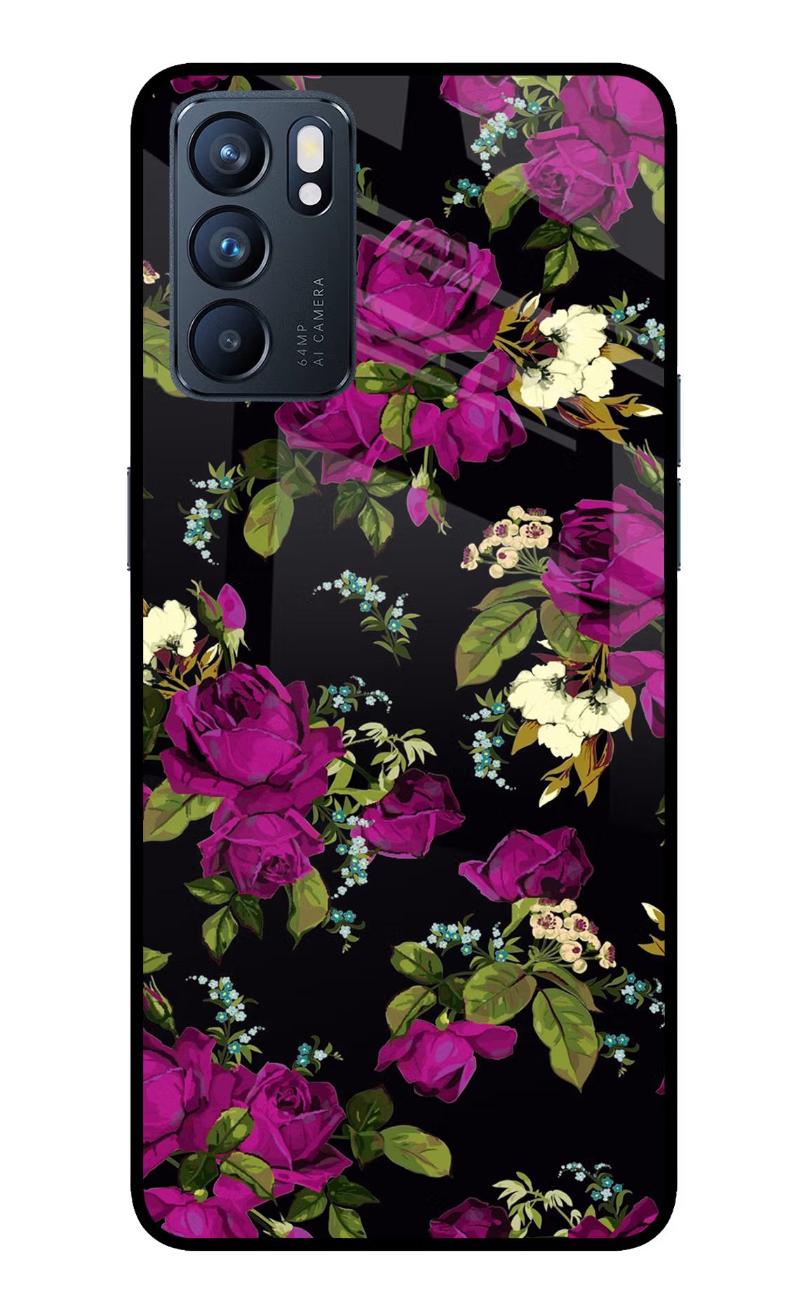 Flowers Oppo Reno6 5G Glass Case - Flowers Oppo Reno6 5G Glass Case Flowers Oppo Reno6 5G Glass Case