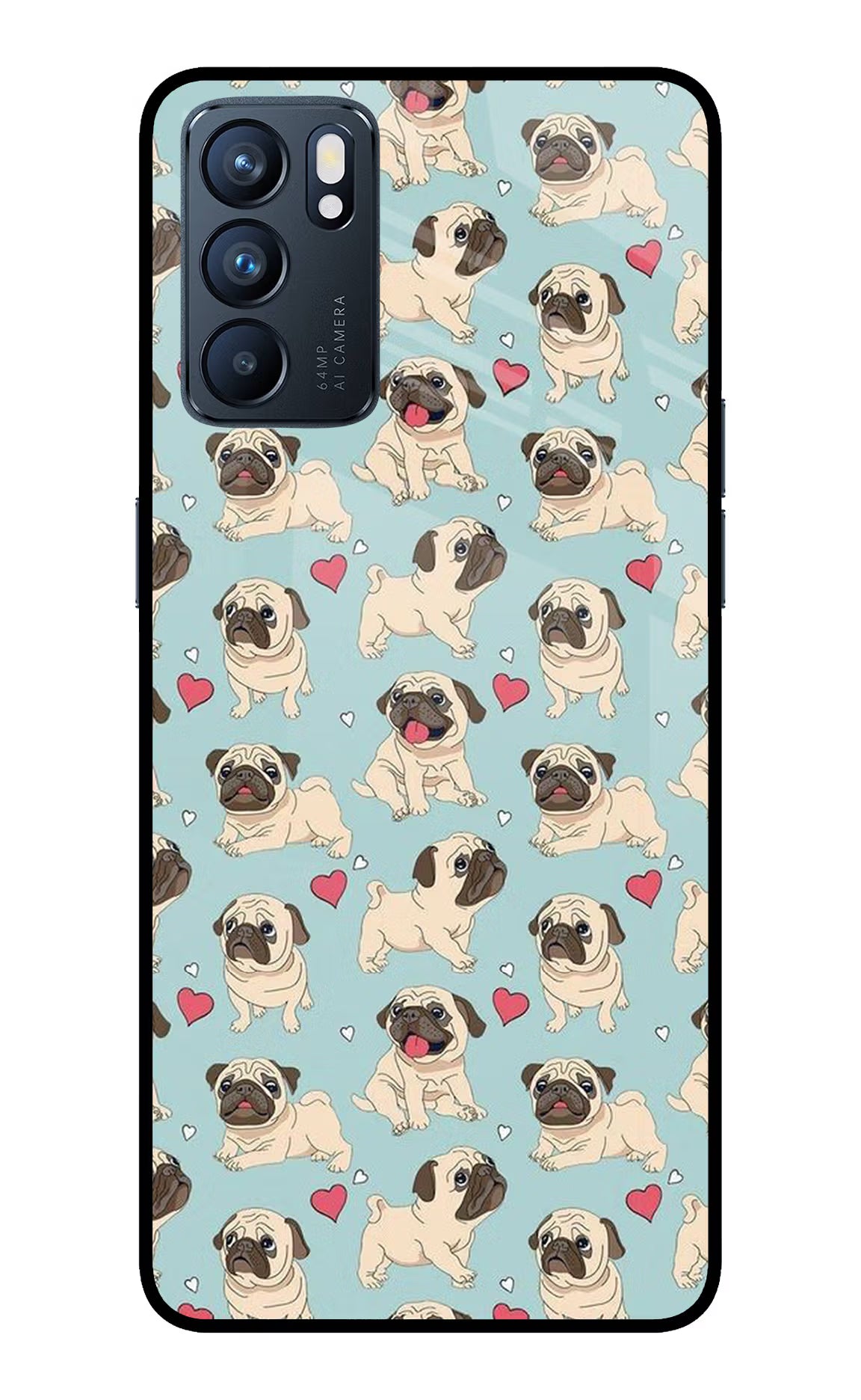Pug Dog Oppo Reno6 5G Glass Case - Pug Dog Oppo Reno6 5G Glass Case Pug Dog Oppo Reno6 5G Glass Case