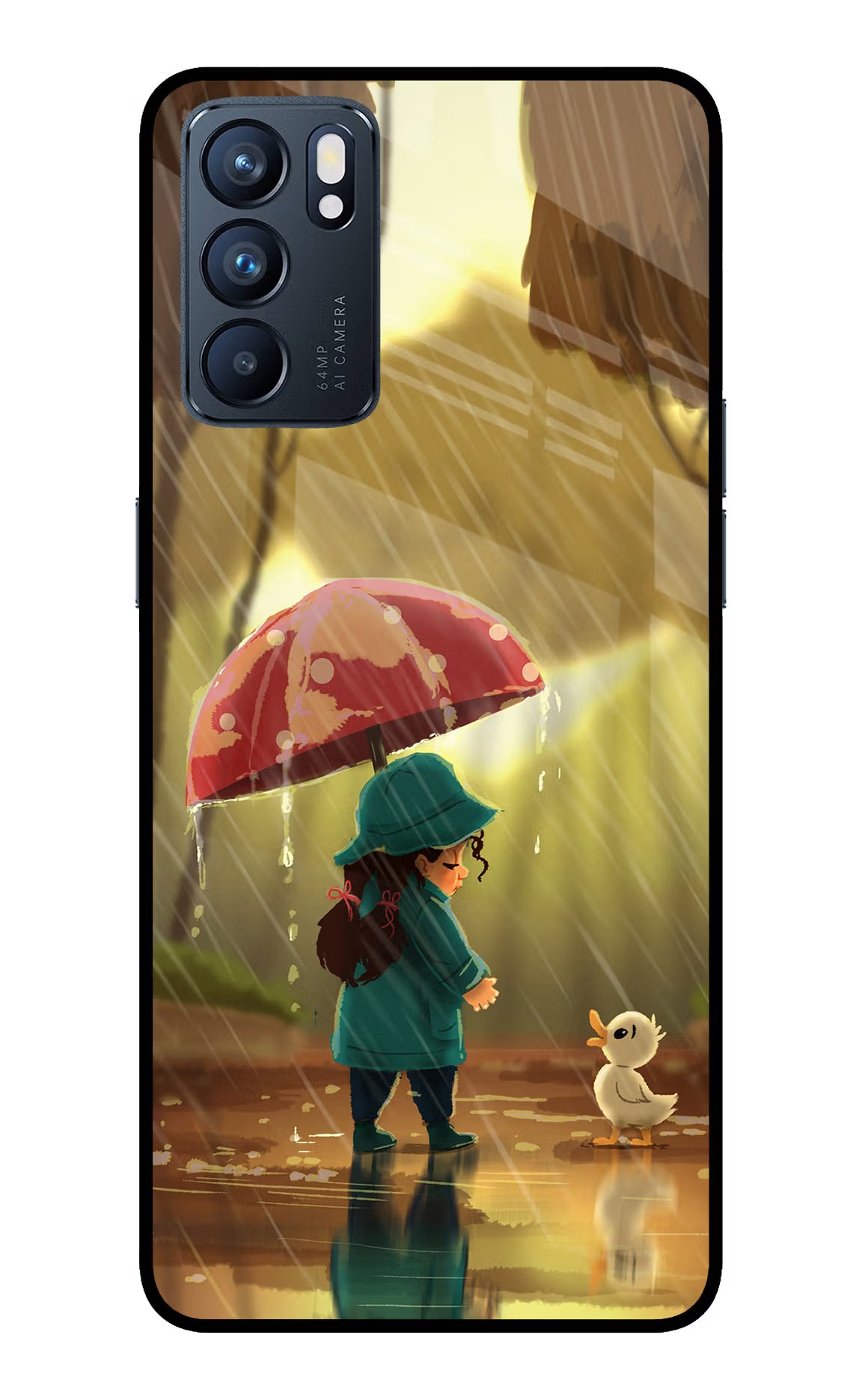 Rainy Day Oppo Reno6 5G Back Cover - Rainy Day Oppo Reno6 5G Glass Case Back Cover by Casekaro Rainy Day Oppo Reno6 5G Glass Case Back Cover by Casekaro