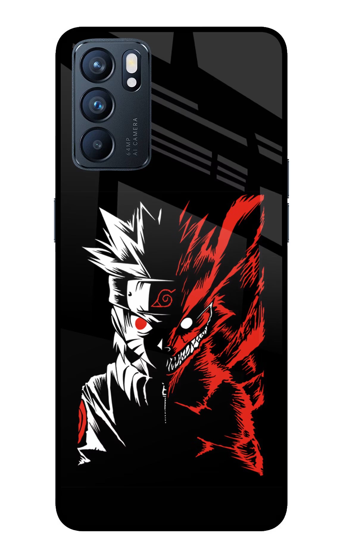 Naruto Two Face Oppo Reno6 5G Back Cover - Naruto Two Face Oppo Reno6 5G Glass Case Back Cover by Casekaro Naruto Two Face Oppo Reno6 5G Glass Case Back Cover by Casekaro