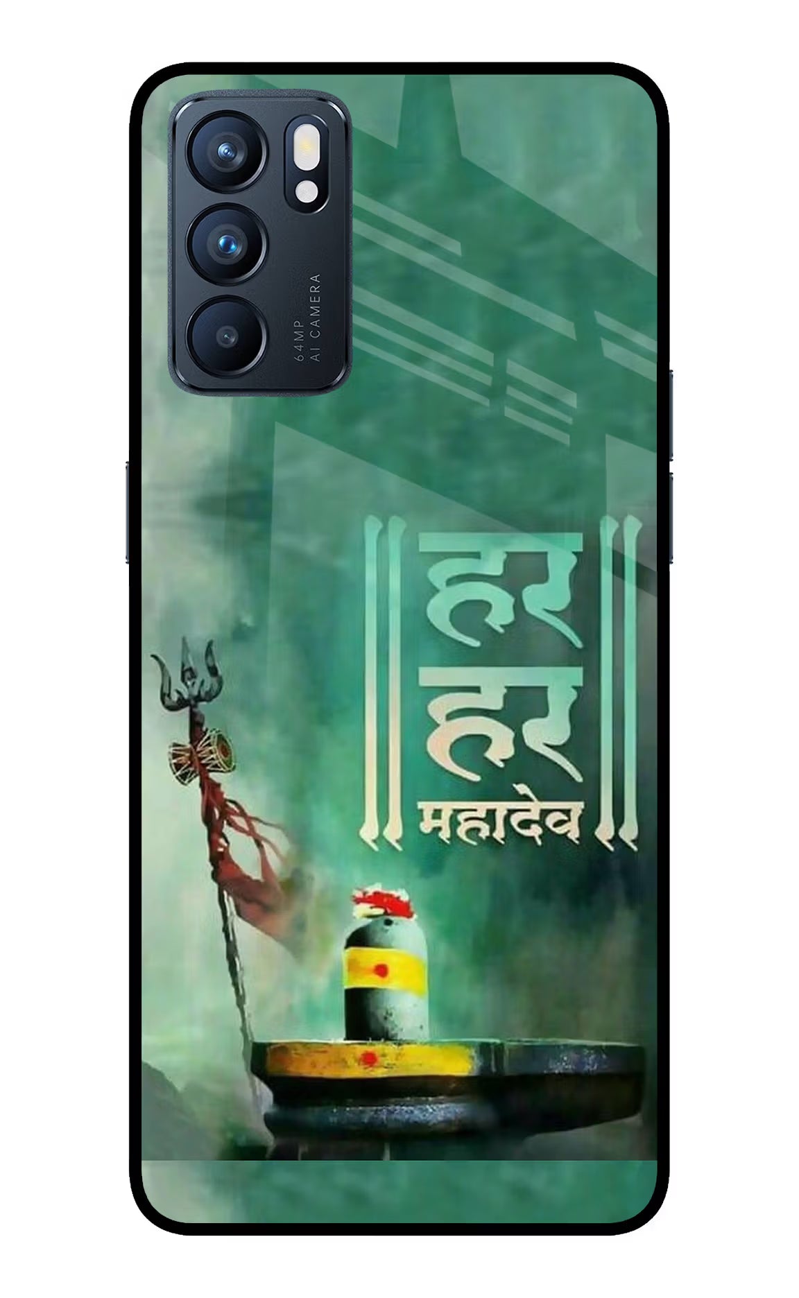Har Har Mahadev Shivling Oppo Reno6 5G Back Cover - Har Har Mahadev Shivling Oppo Reno6 5G Glass Case Back Cover by Casekaro Har Har Mahadev Shivling Oppo Reno6 5G Glass Case Back Cover by Casekaro