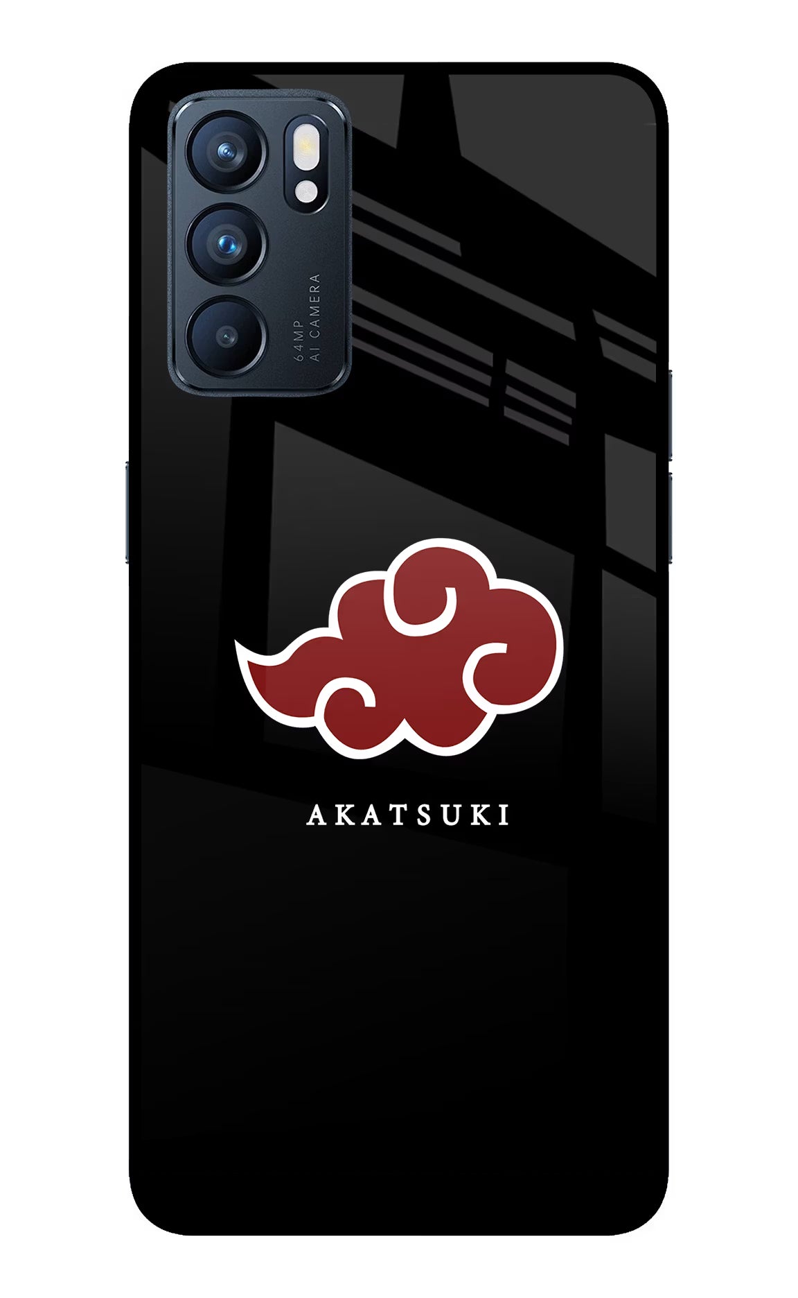 Akatsuki Oppo Reno6 5G Back Cover - Akatsuki Oppo Reno6 5G Glass Case Back Cover by Casekaro Akatsuki Oppo Reno6 5G Glass Case Back Cover by Casekaro