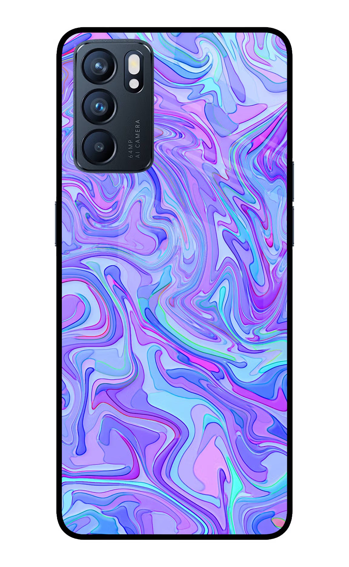 Glitter Oppo Reno6 5G Back Cover - Glitter Oppo Reno6 5G Glass Case Back Cover by Casekaro Glitter Oppo Reno6 5G Glass Case Back Cover by Casekaro