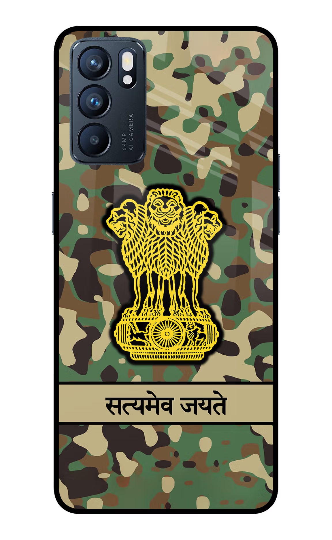 Satyamev Jayate Army Oppo Reno6 5G Glass Case - Satyamev Jayate Army Oppo Reno6 5G Glass Case Satyamev Jayate Army Oppo Reno6 5G Glass Case