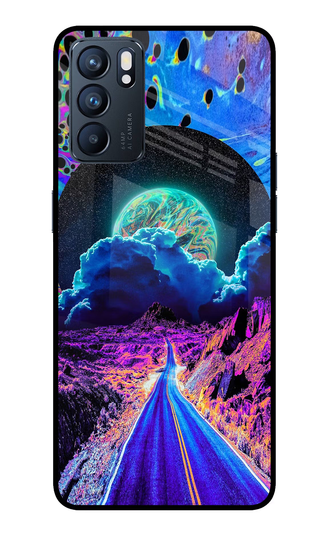 Psychedelic Painting Oppo Reno6 5G Glass Case - Psychedelic Painting Oppo Reno6 5G Glass Case Psychedelic Painting Oppo Reno6 5G Glass Case