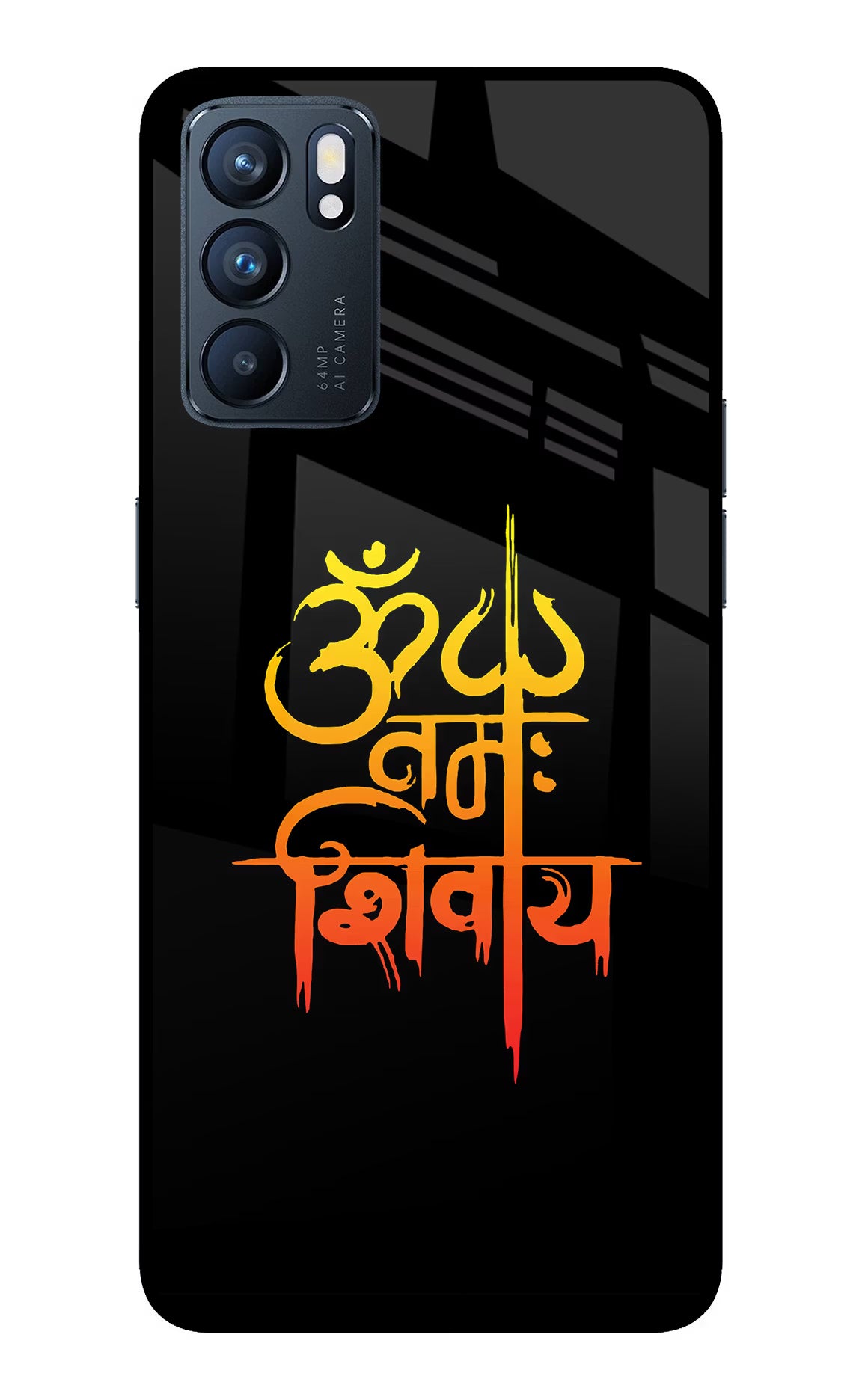 Om Namah Shivay Oppo Reno6 5G Back Cover - Om Namah Shivay Oppo Reno6 5G Glass Case Back Cover by Casekaro Om Namah Shivay Oppo Reno6 5G Glass Case Back Cover by Casekaro