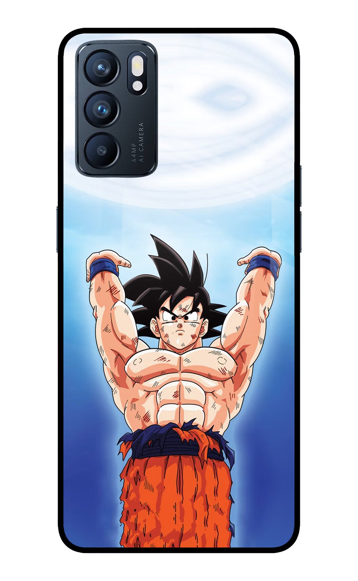 Goku Power Oppo Reno6 5G Back Cover - Goku Power Oppo Reno6 5G Glass Case Back Cover by Casekaro Goku Power Oppo Reno6 5G Glass Case Back Cover by Casekaro