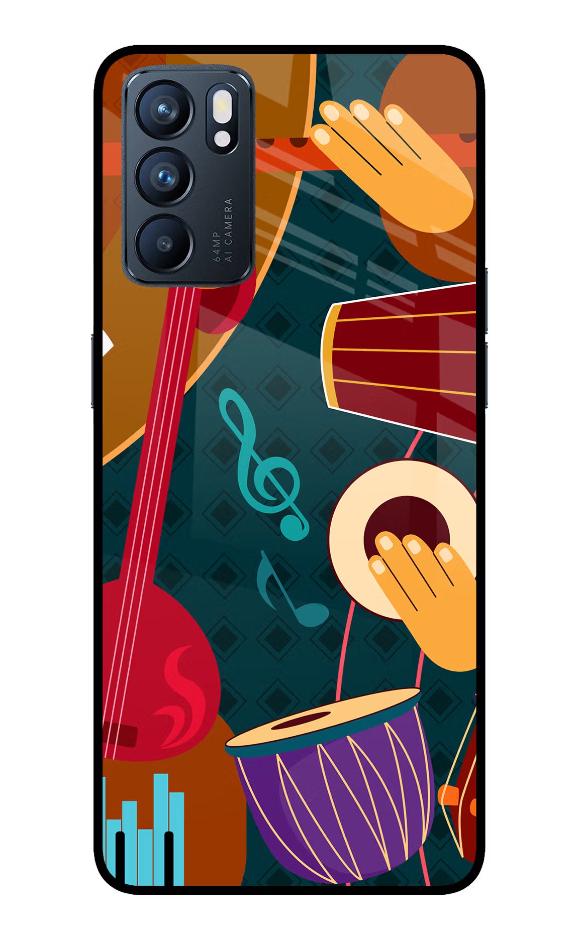 Music Instrument Oppo Reno6 5G Glass Case - Music Instrument Oppo Reno6 5G Glass Case Music Instrument Oppo Reno6 5G Glass Case